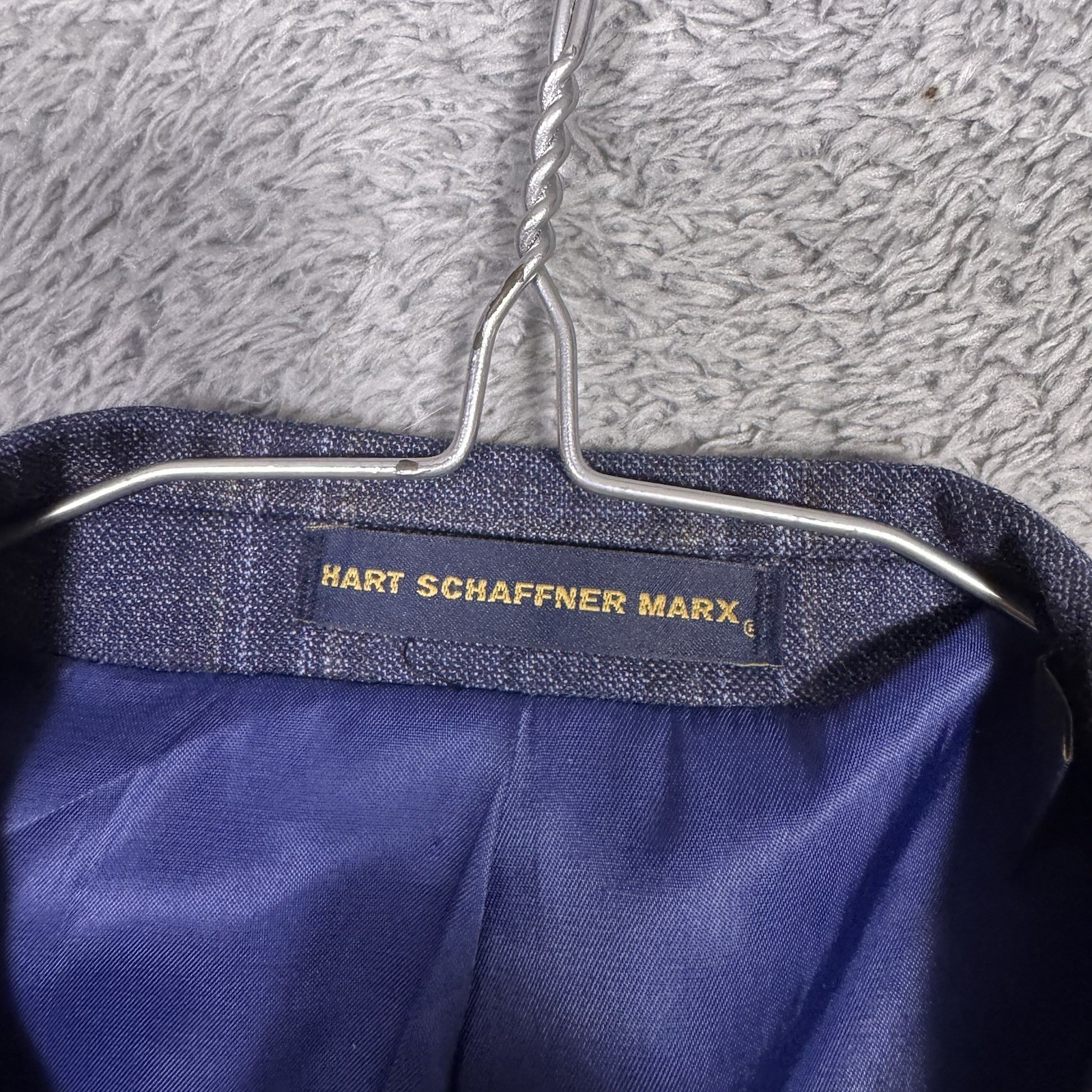 Hart Schaffner Marx Blazer Mens 46L Guabello Sobrius Wool Windowpane Sport Coat
