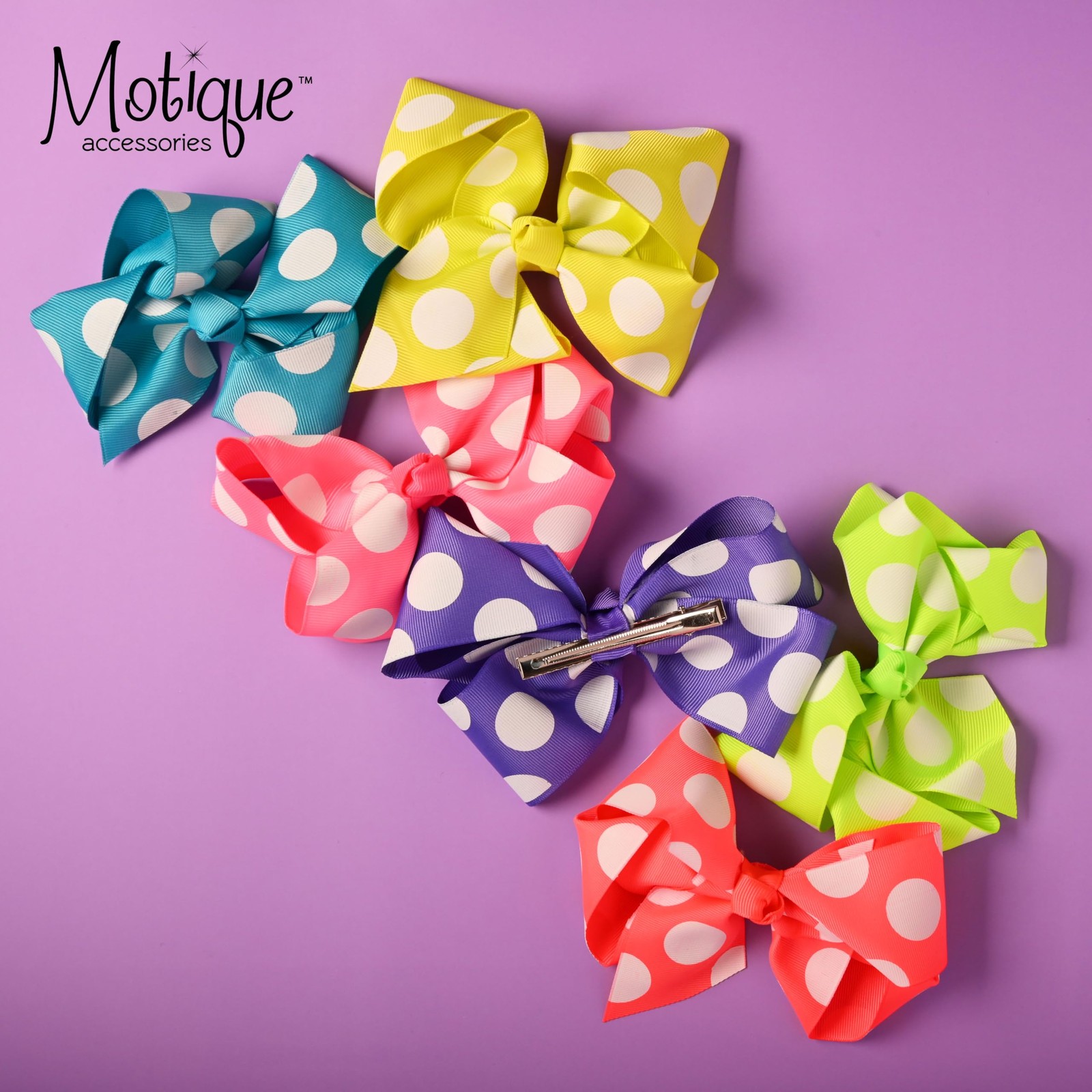 6 Inch Grosgrain Hair Bow Clip for 1 Count (Pack of 1), Neon Orange