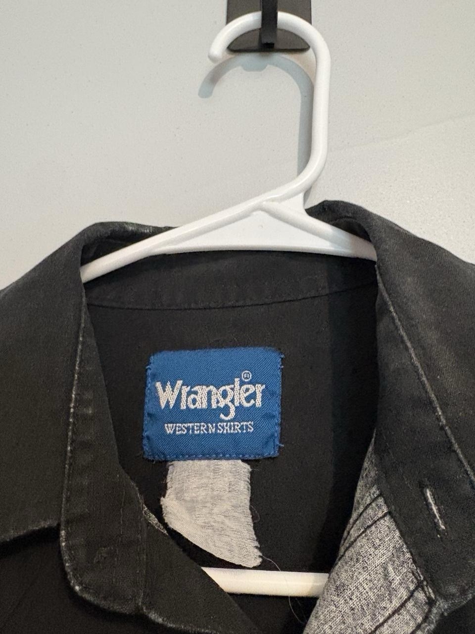 Wrangler Pearl Snap Black And Yellow Western Button Up