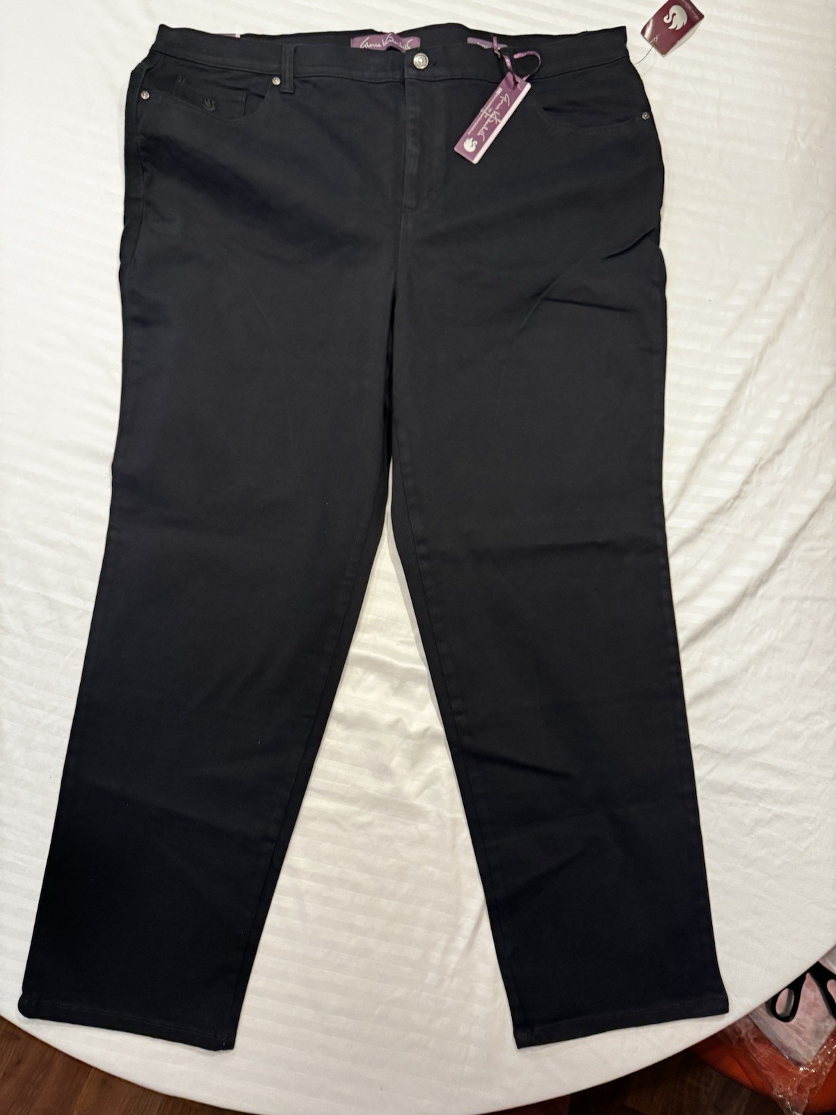 Gloria Vanderbilt Women’s Black Tapered Denim Jeans 5-Pocket Plus Size 20W
