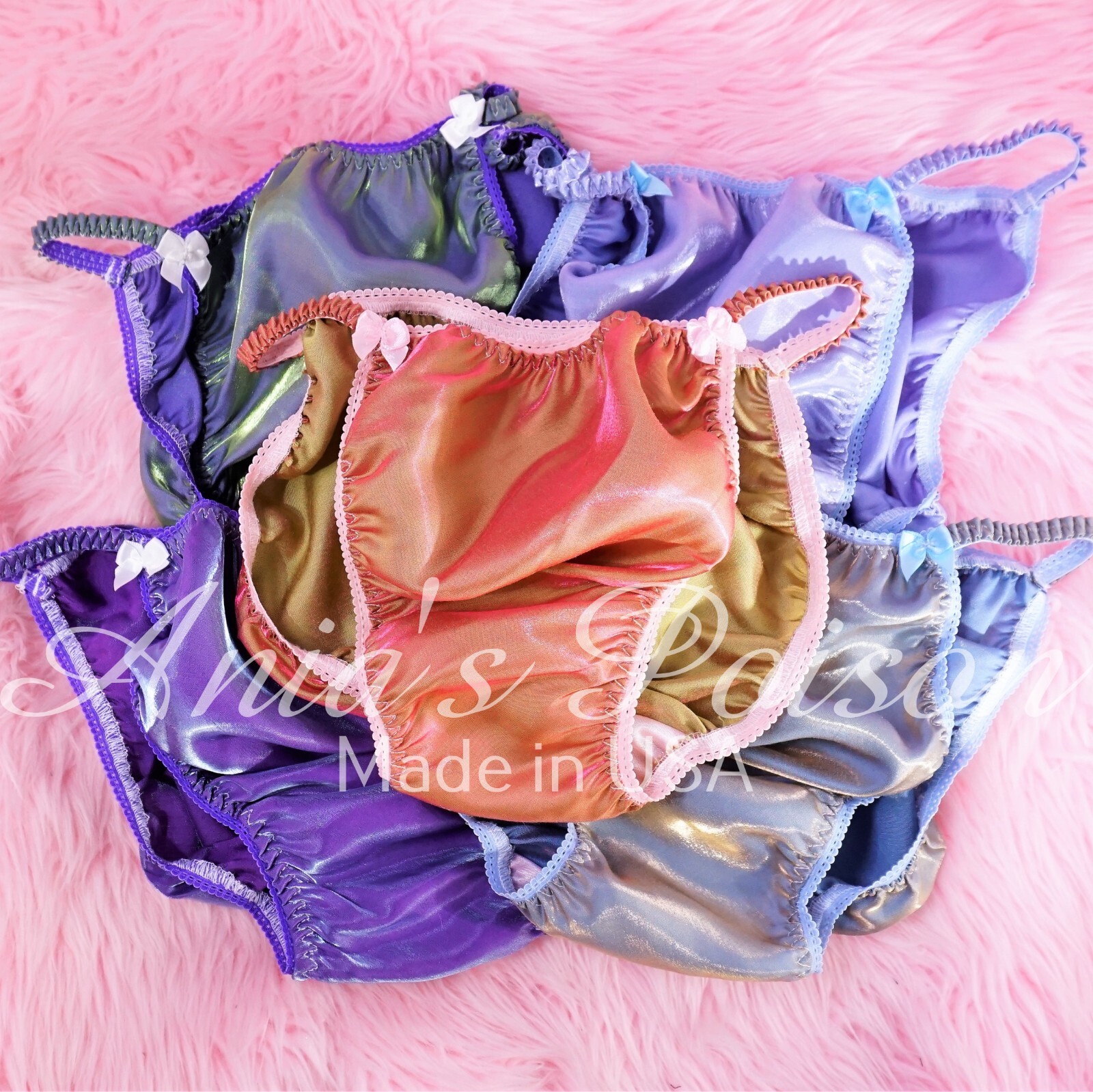 Sissy Satin Panties for MEN – iridiscent wetlook String bikini many colors