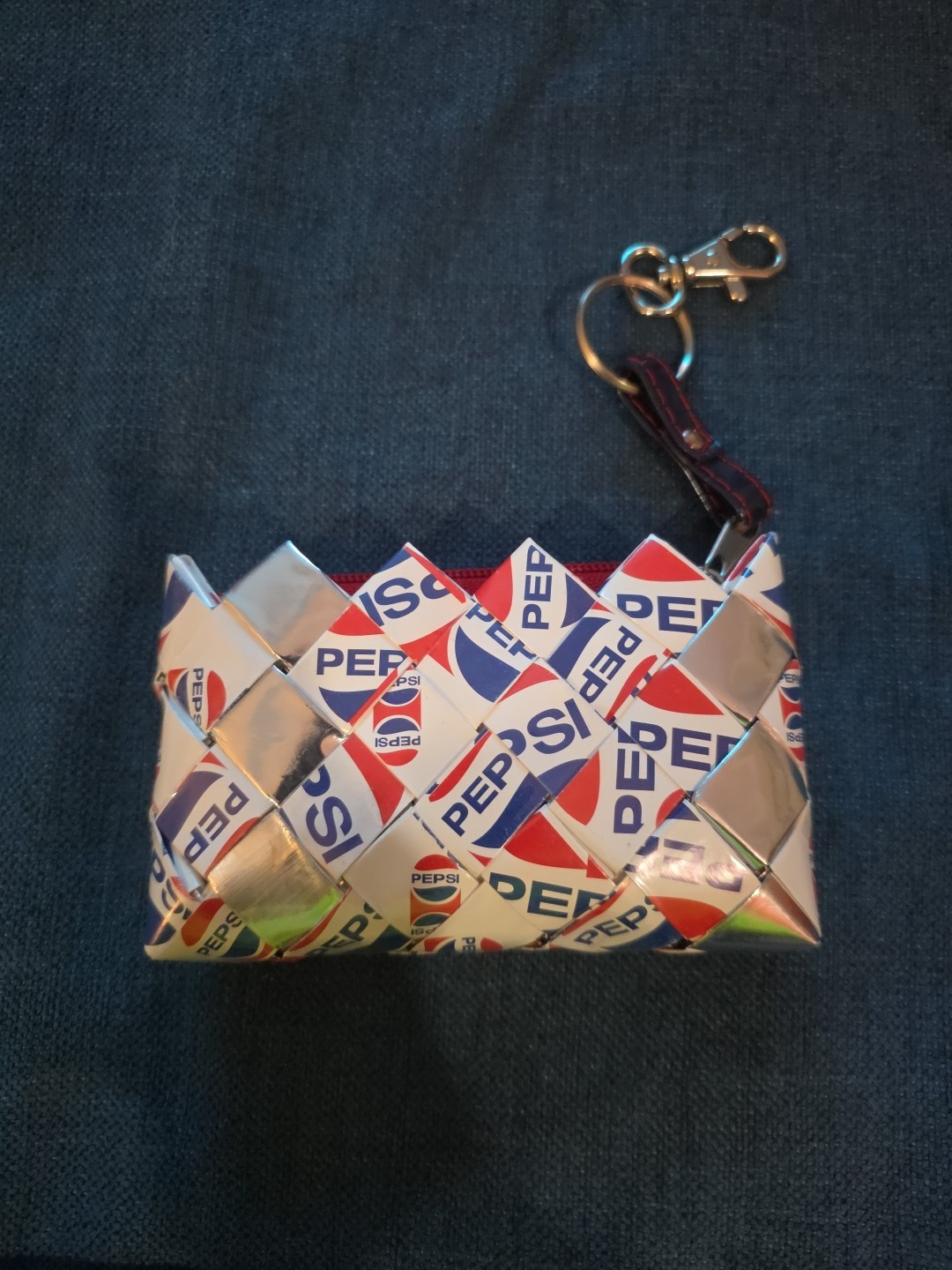 Pepsi Branded NAHUI OLLIN Candy Wrapper Coin Purse Red White Blue handmade Small