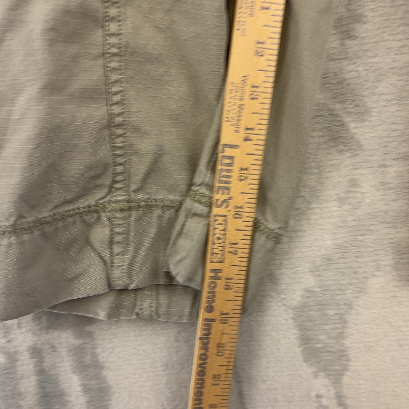 Eddie Bauer Capri Pants Womens 22W Beige Cotton Drawstring Cargo Pocket Relaxed