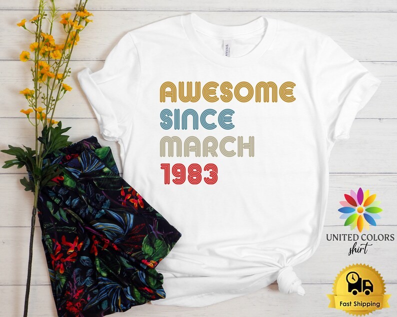 Custom Awesome Since Comfort Tee Personalized Birthday Gift Shirt Soft Top