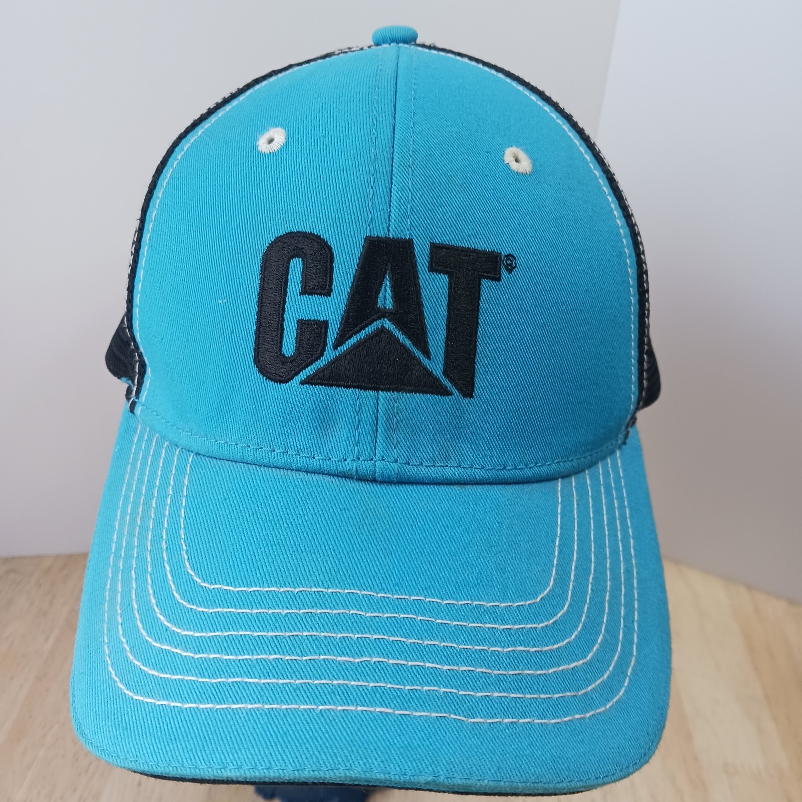 EUC CAT Carolina CAT 2-Tone Mesh Cap Hat OSFA Construction Heavy Machine