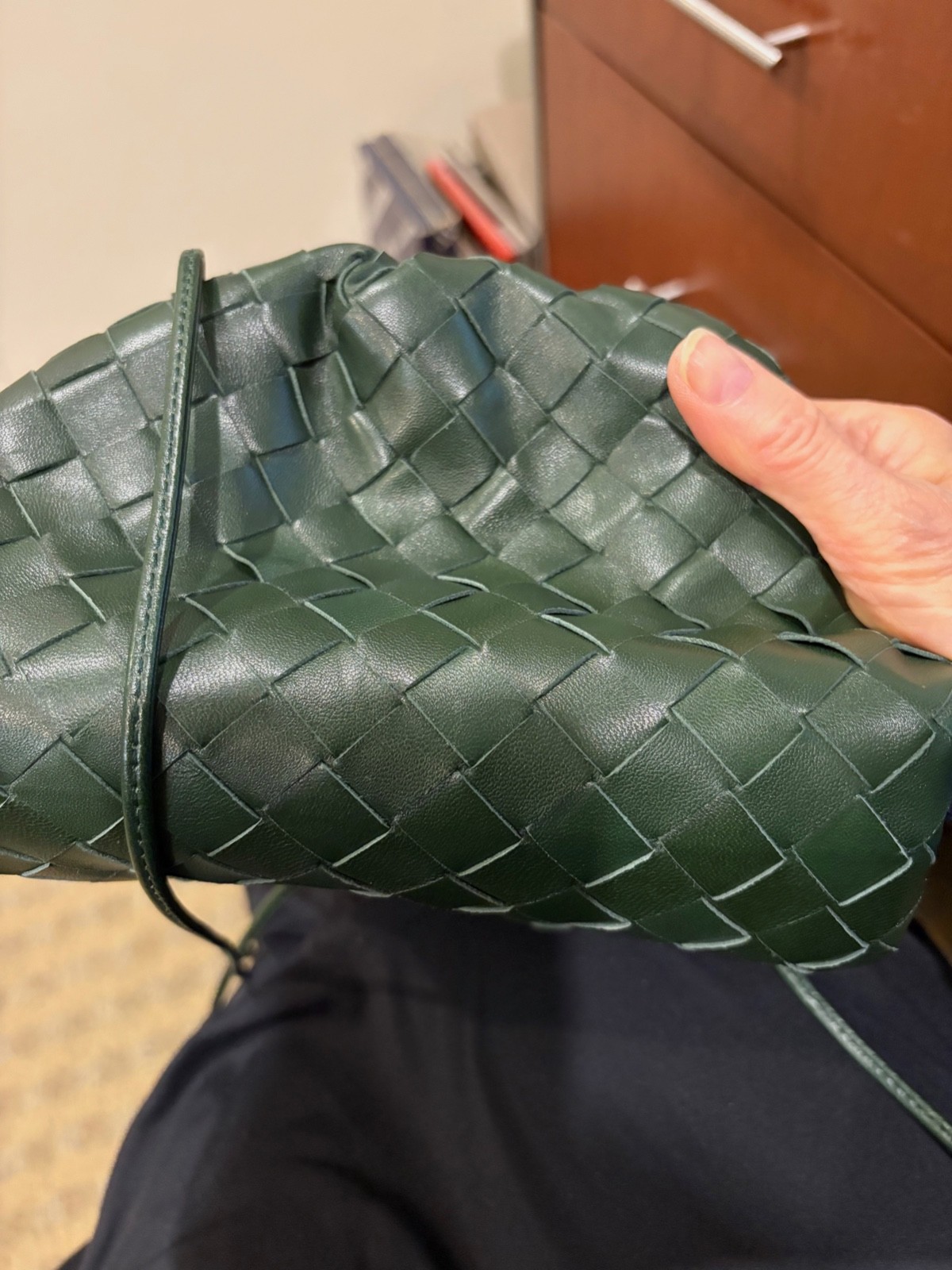 Bottega Vaneta stunning forest green mini pouch clutch or cross body