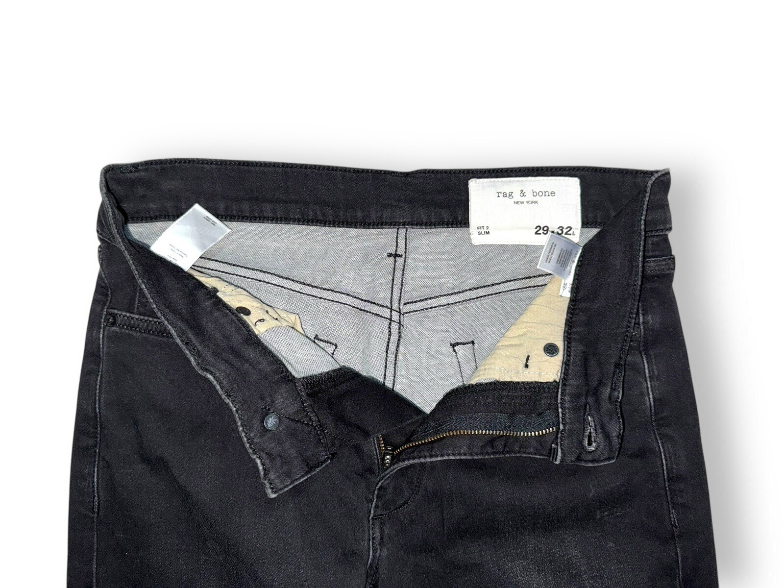 Rag & Bone Fit 2 Slim Jeans Mens Washed Black Denim 29 x 32 EUC