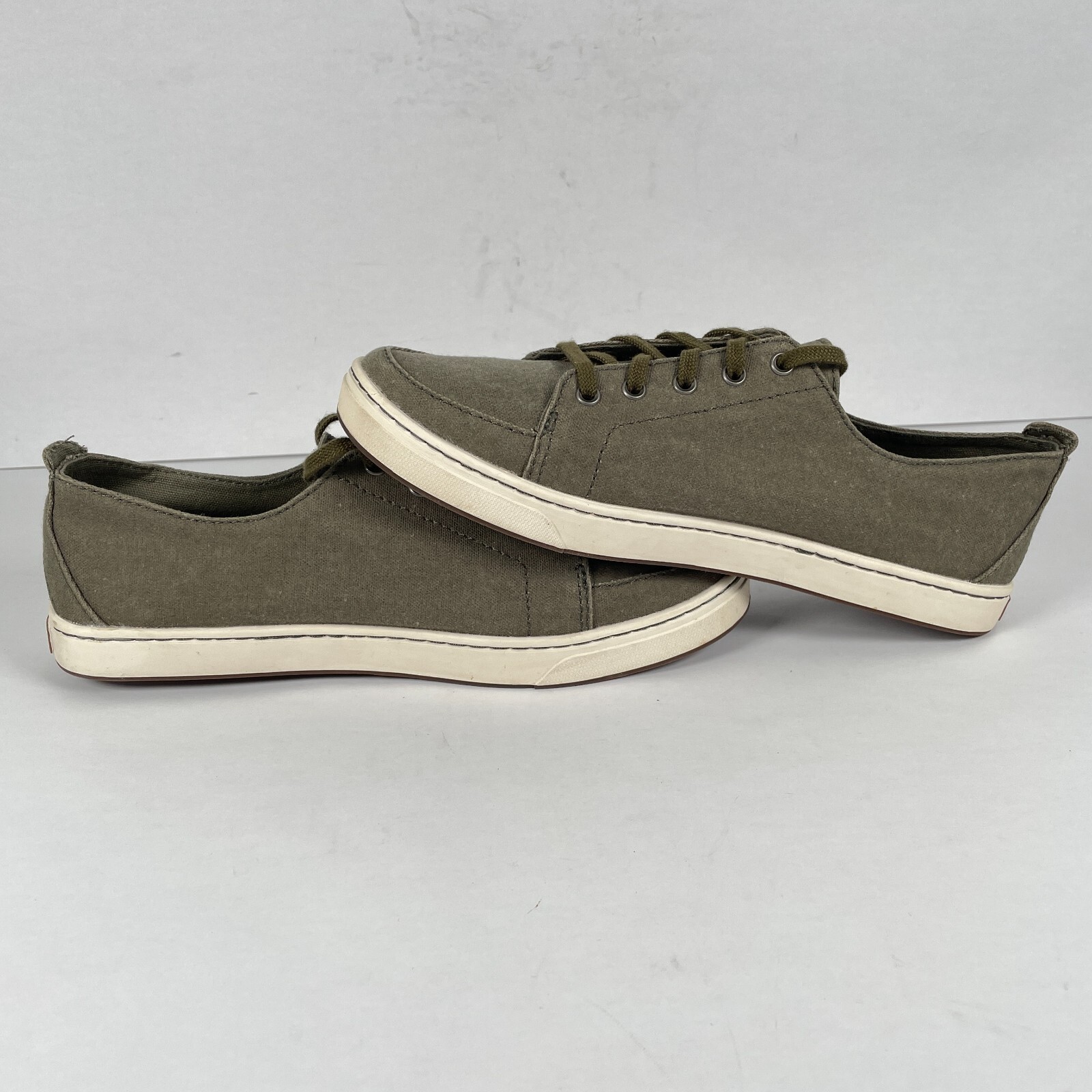 LL Bean Campside Loafers Womens Size 9.5 M Olive Green Canvas Casual Shoes