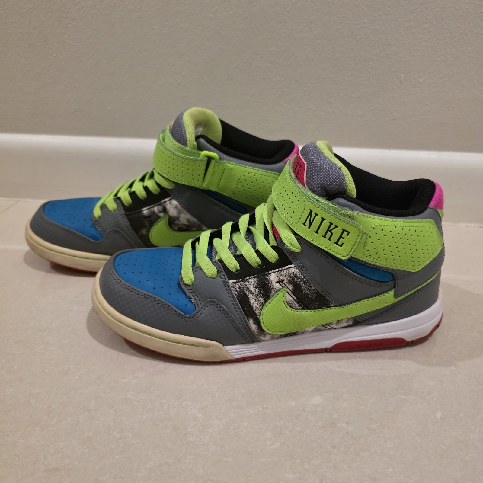 NIKE AIR MORGAN MID 2 SNEAKERS MULTICOLOR NEON WOMENS SIZE US 9.5 EUR 41