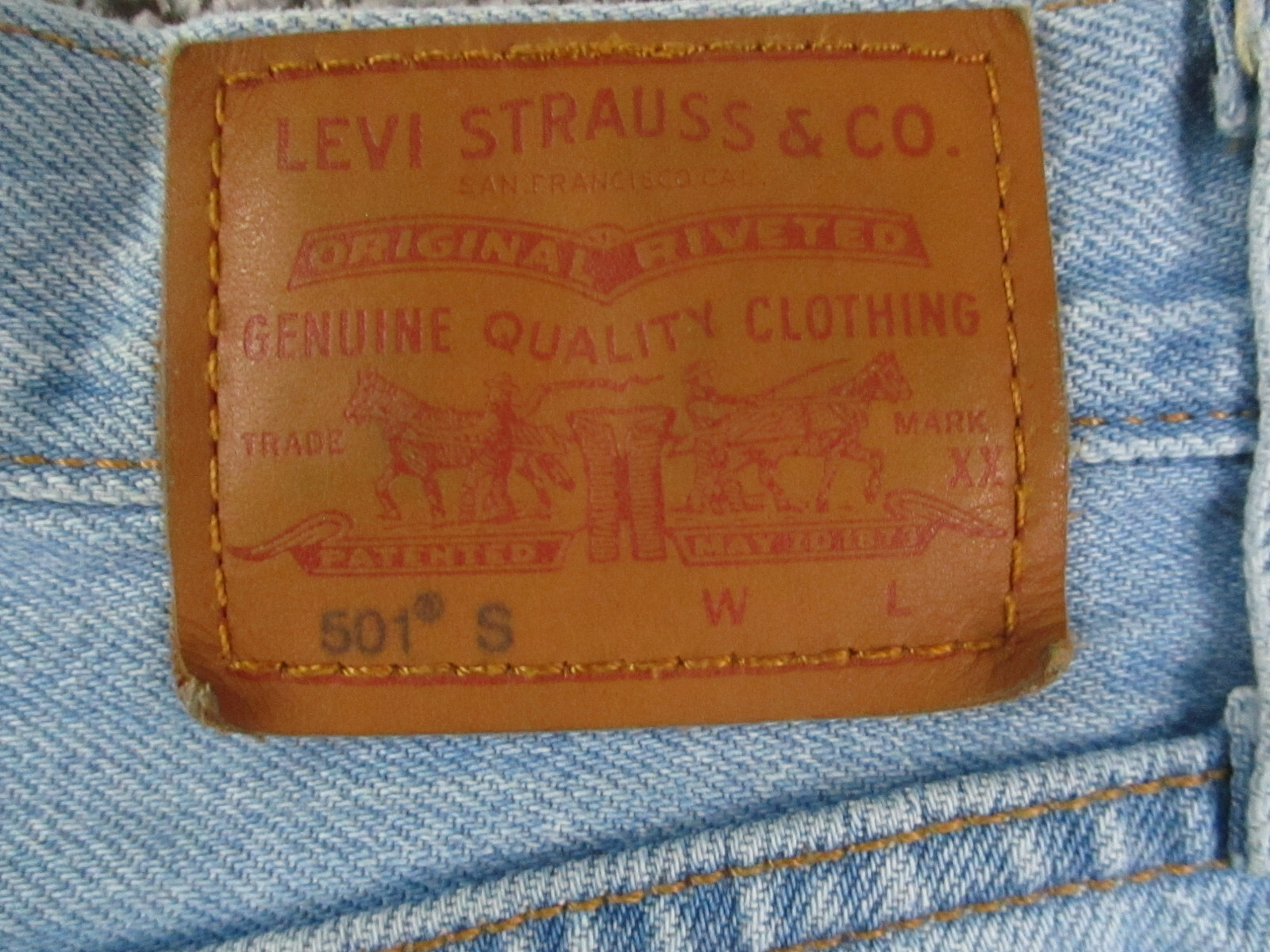 Levis 501 S Big E Jeans Womens 27×27 Blue Denim Skinny High Waist Western Retro