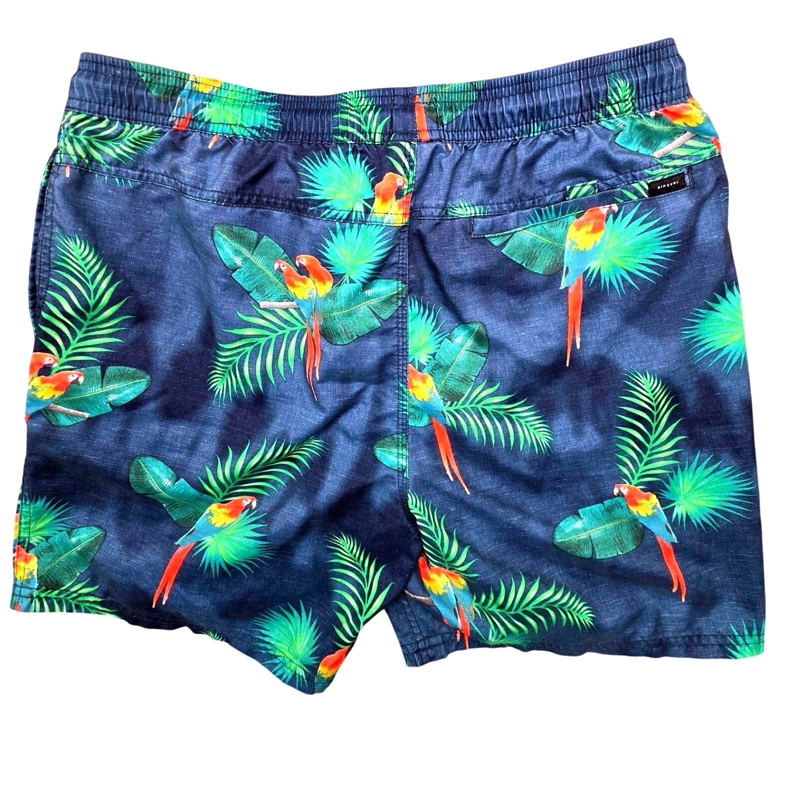 Rip Curl Lay Days Mens Navy Tropical Parrot Palm Boardshorts Size Large L