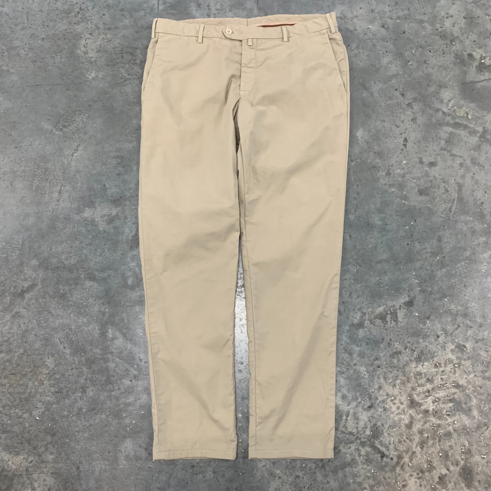 Loro Piana Chino Pants Men’s 52 34×30 Khaki Stretch Cotton Slim Italy