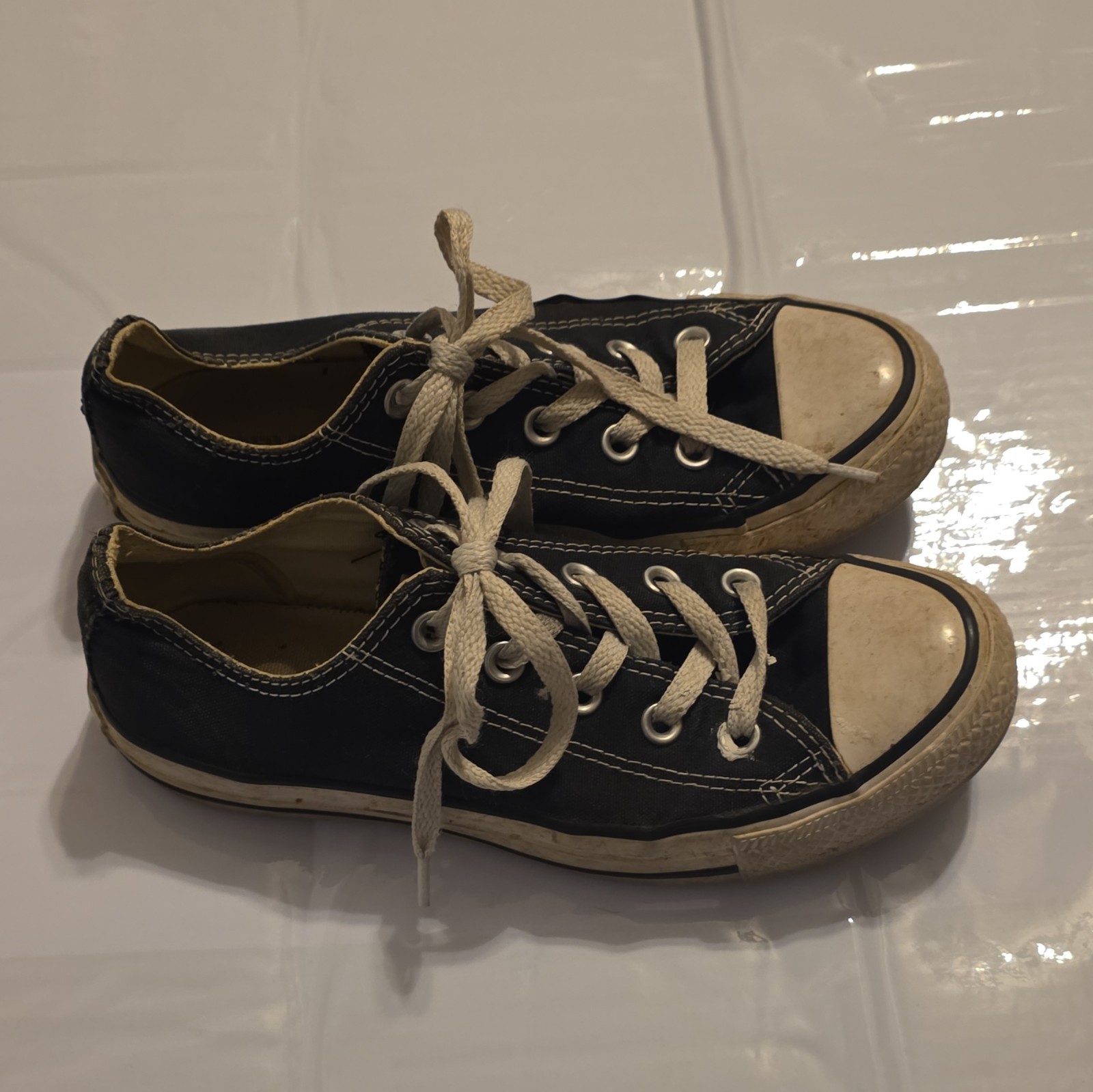 Converse Chuck Taylor All Star Low Top Lace Up Sneakers Black/White M9166