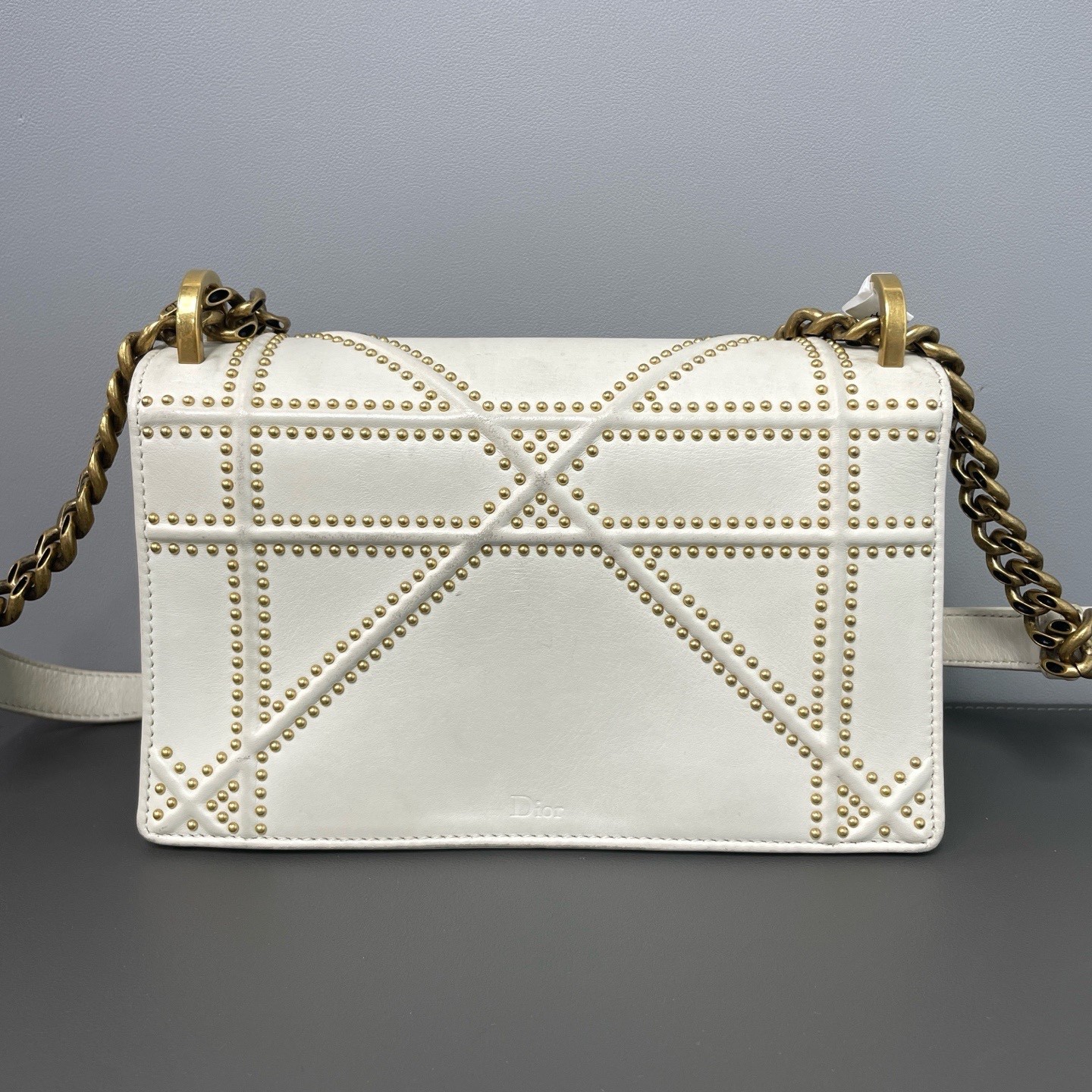 Dior Pre-Owned Authentic Chain Bag White 21.5*12.5*7 Free Tracked Shipping