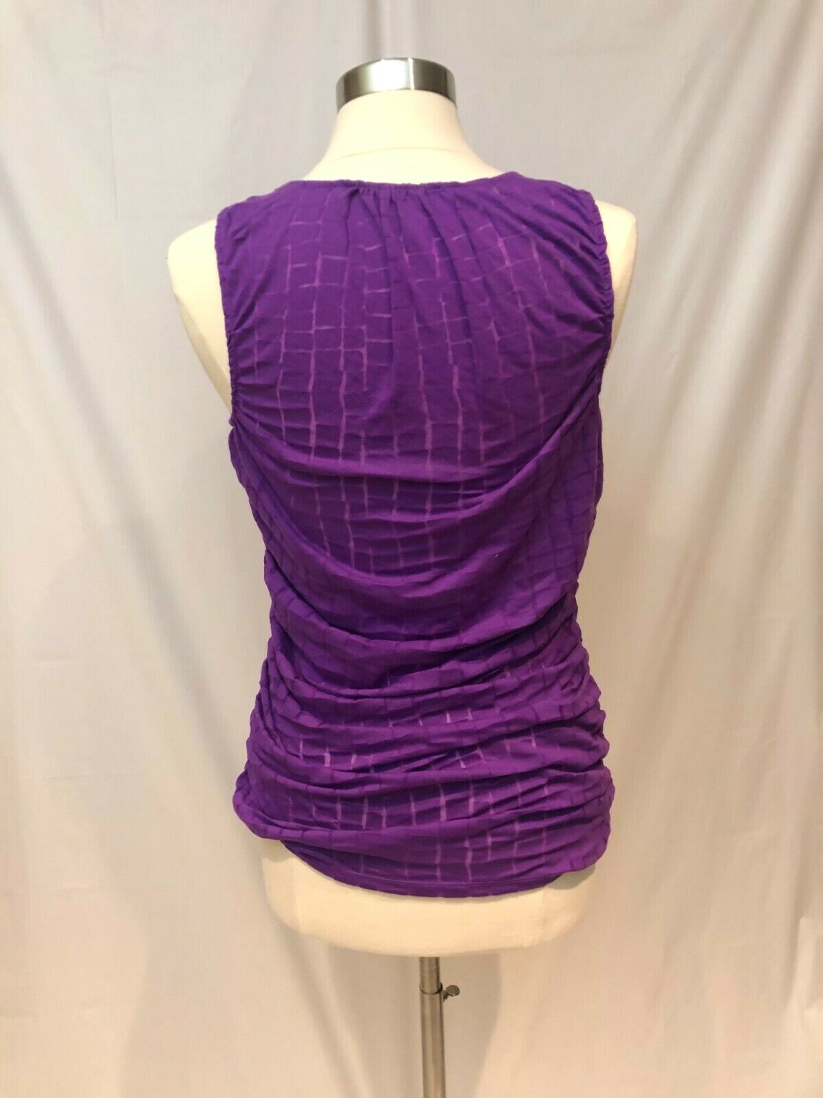 Calvin Klein Top Shirt Tank Sleeveless Tunic Blouse Purple CK Women’s Medium M