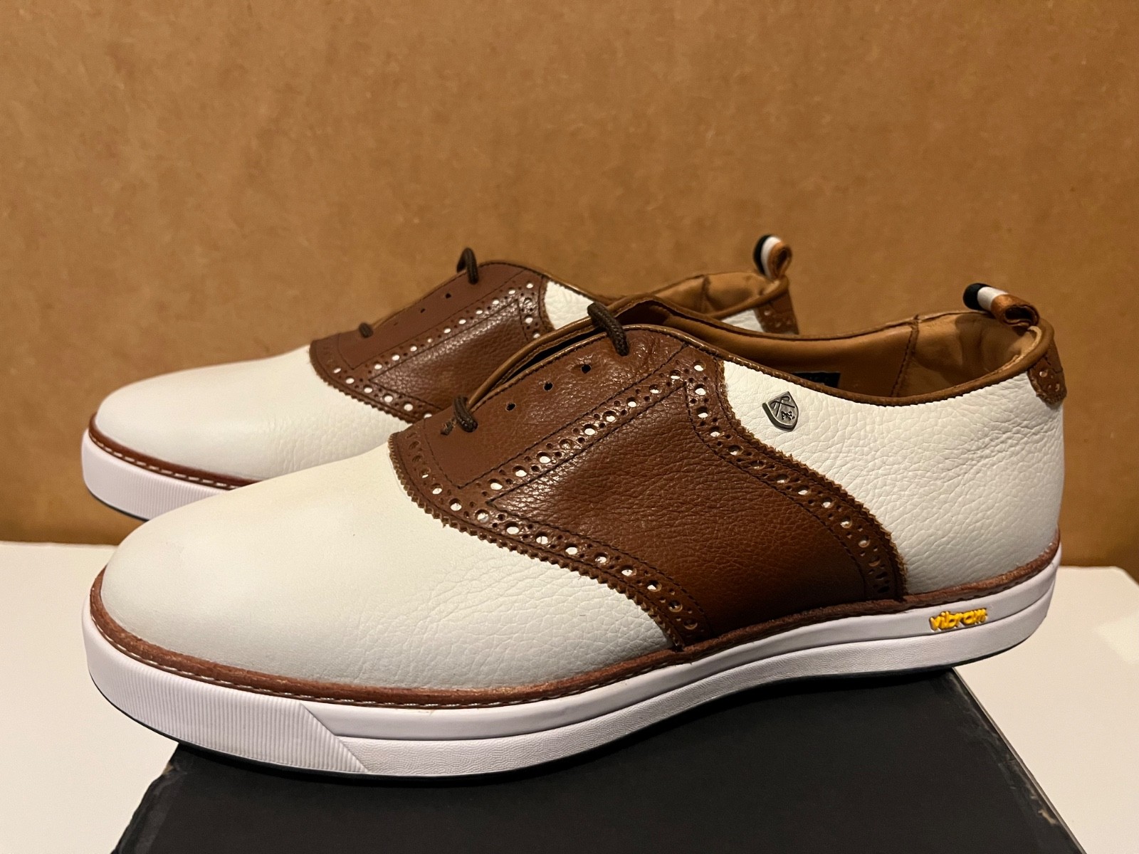 Allen Edmonds Straits Derby Saddle WATERPROOF Leather Golf Shoes sz 10 7349 USA