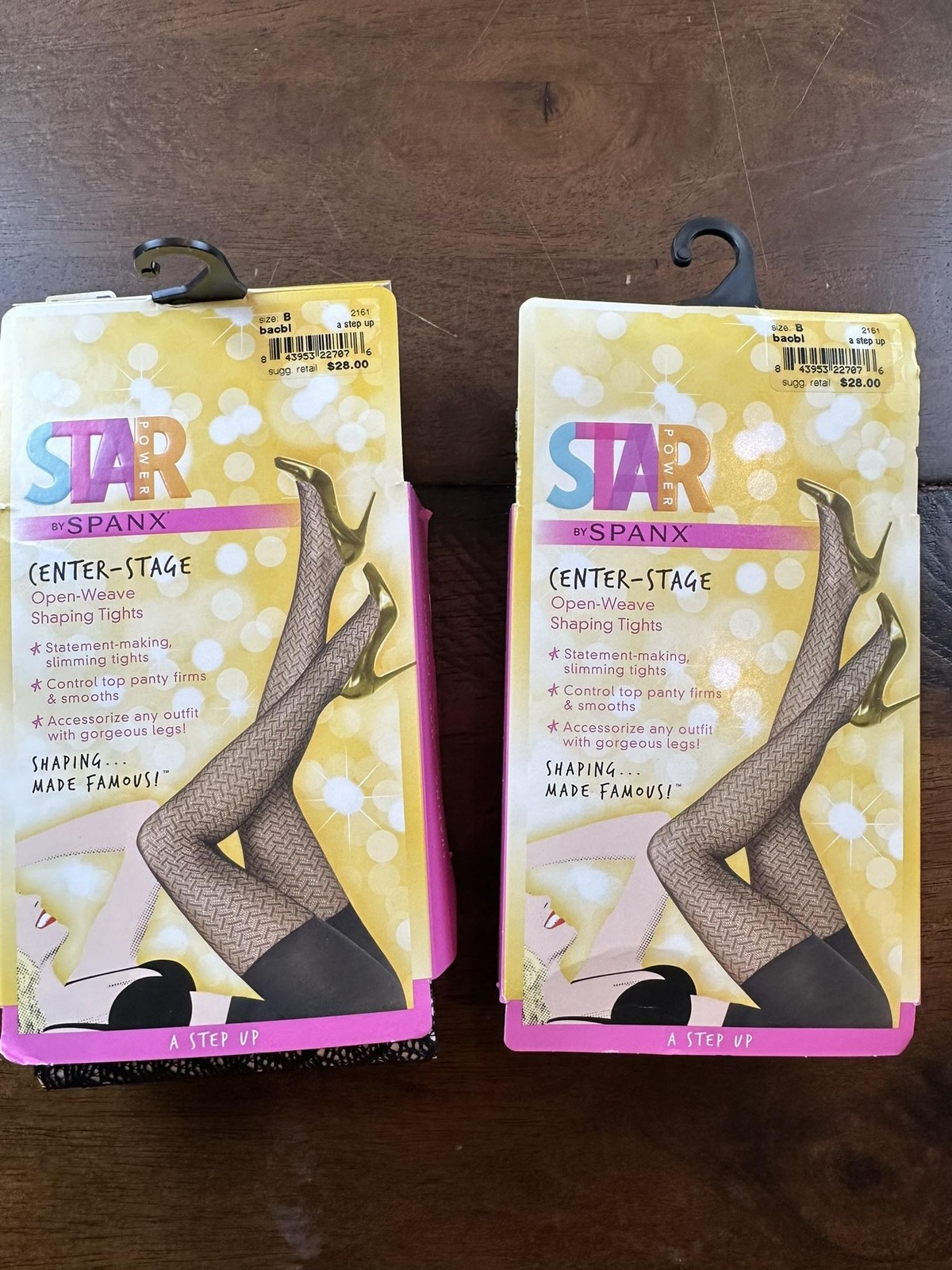 Spanx Star Power Center Stage Leggings Womens B Black Open Weave Shaping Hosiery