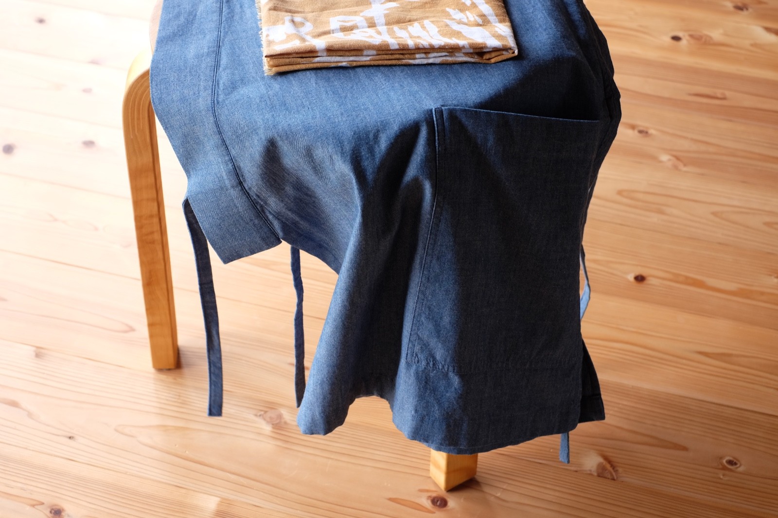 Japanese Samue Top L Blue Cotton Dungaree Workwear Smock Handmade