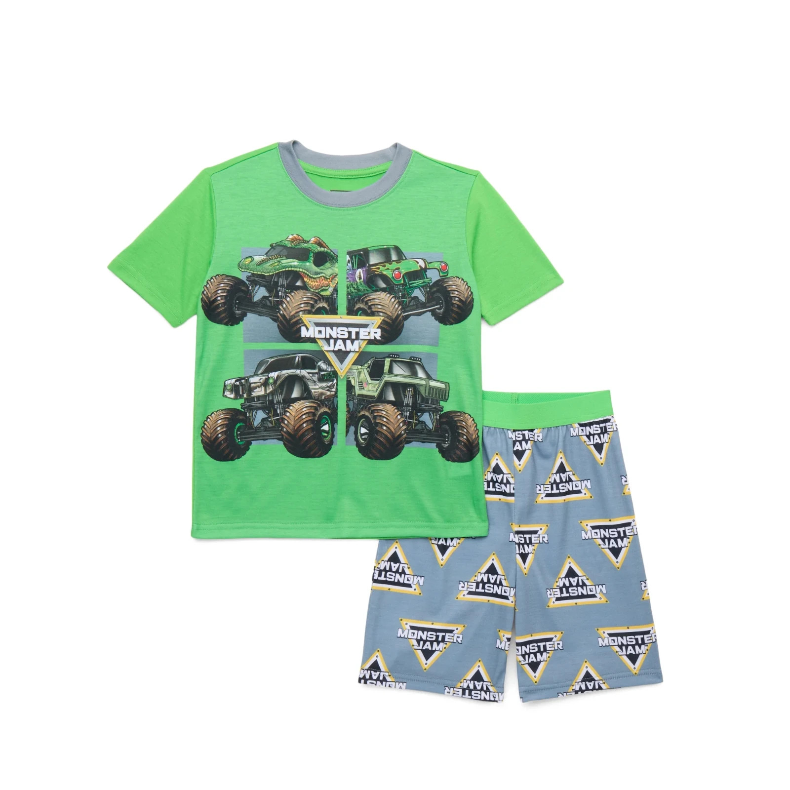 Monster Jam 2-Piece Short Sleeve Top & Shorts Pajama Set, Sizes S/L