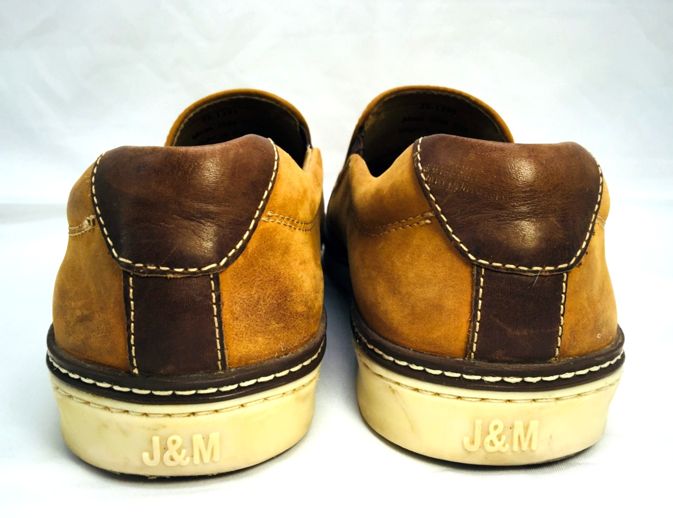 J&M Johnston Murphy McGuffey Lt Tan Slip-On Loafers Suede Nubuck Shoes Mens 10M