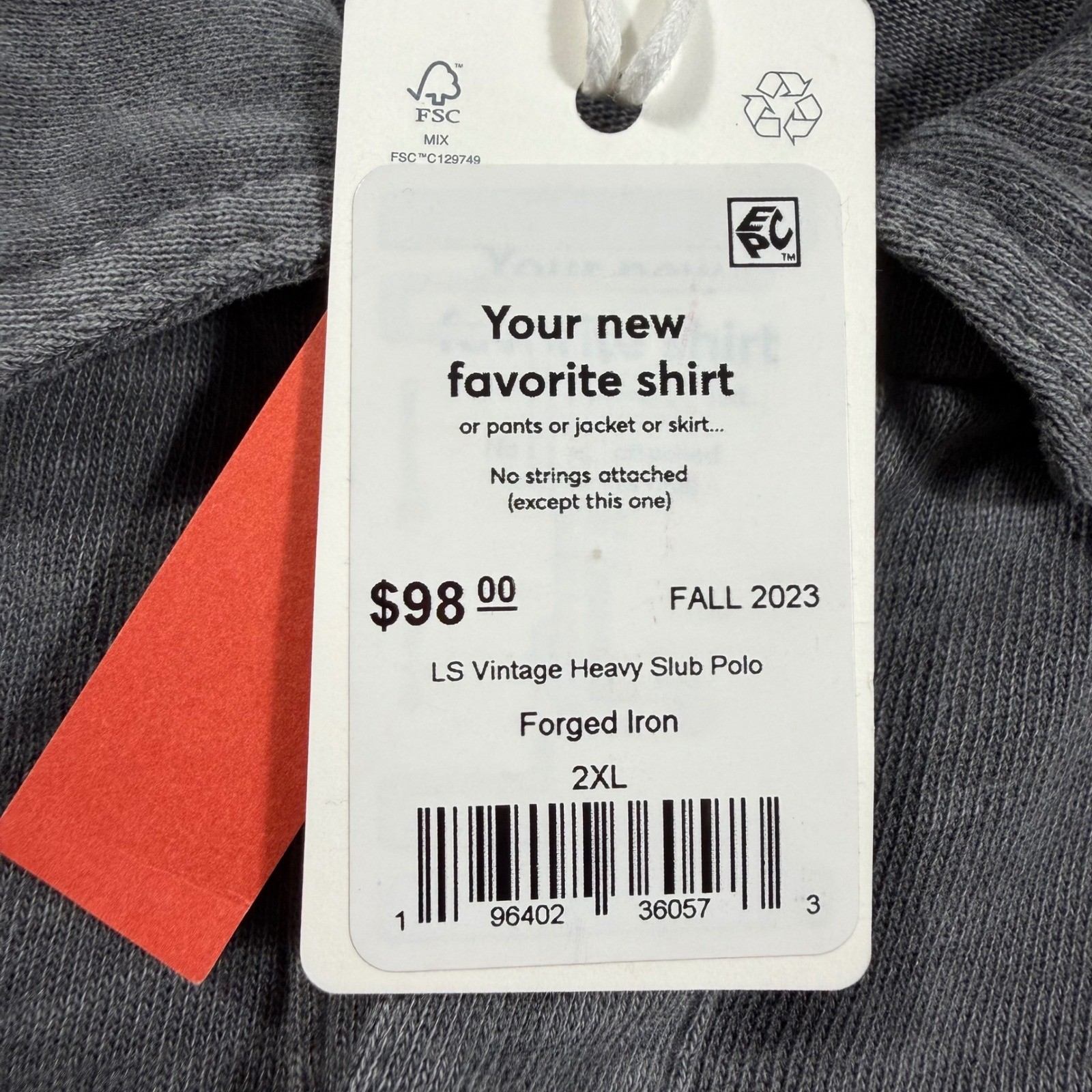 Marine Layer Mens Forged Iron Gray LS Vintage Heavy Slub Polo Shirt XXL New