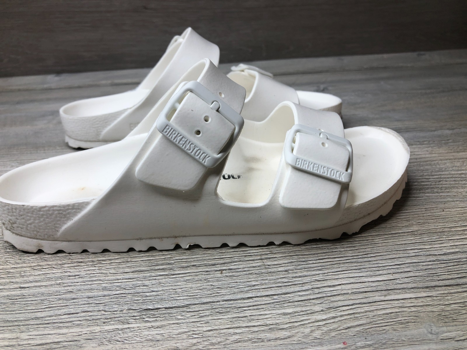 Birkenstock Arizona EVA White Sandals Women’s 7 Two-Strap Waterproof 38