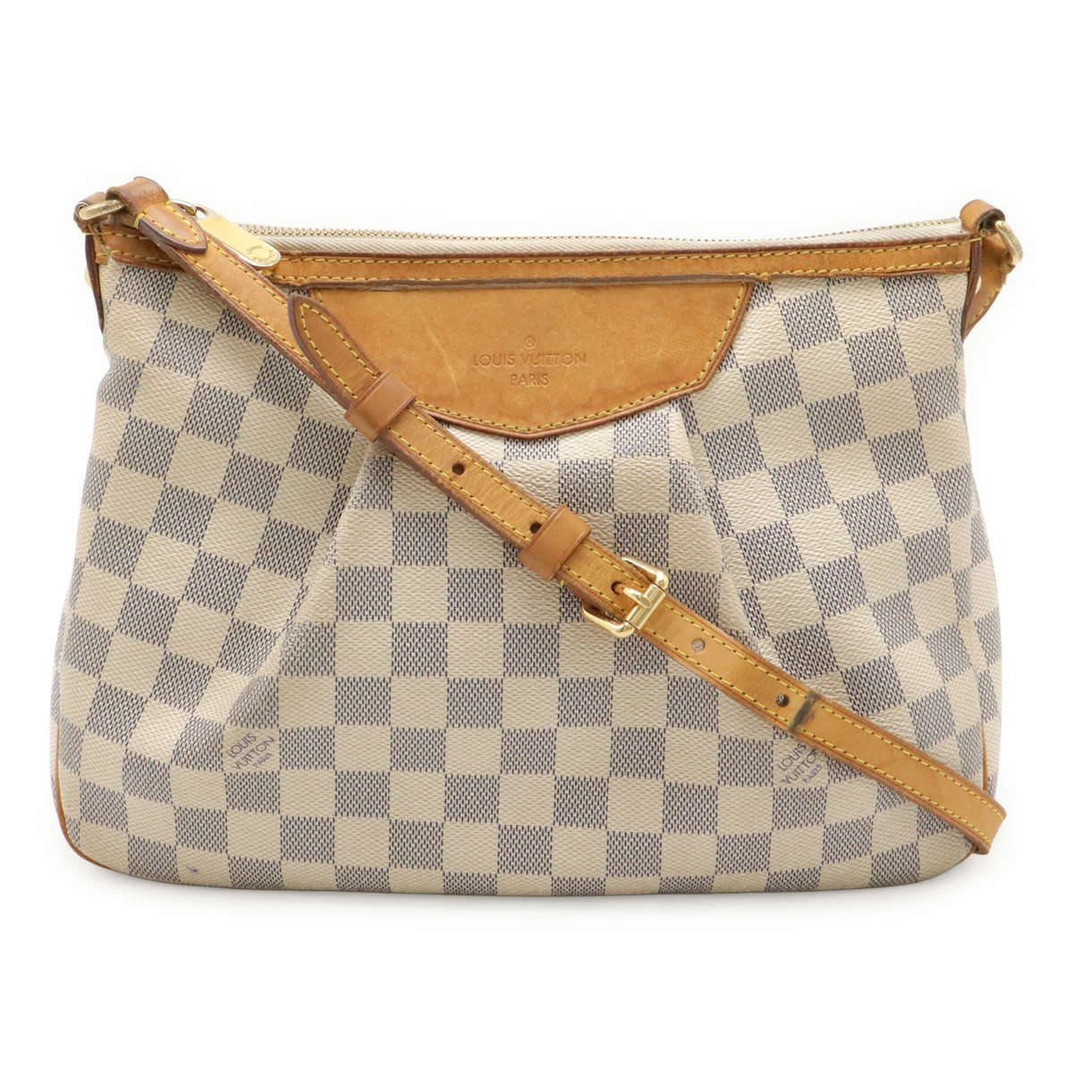 Louis Vuitton Damier Azur N41113 Shoulder Bag Check Canvas Ivory Unisex #BLB2497