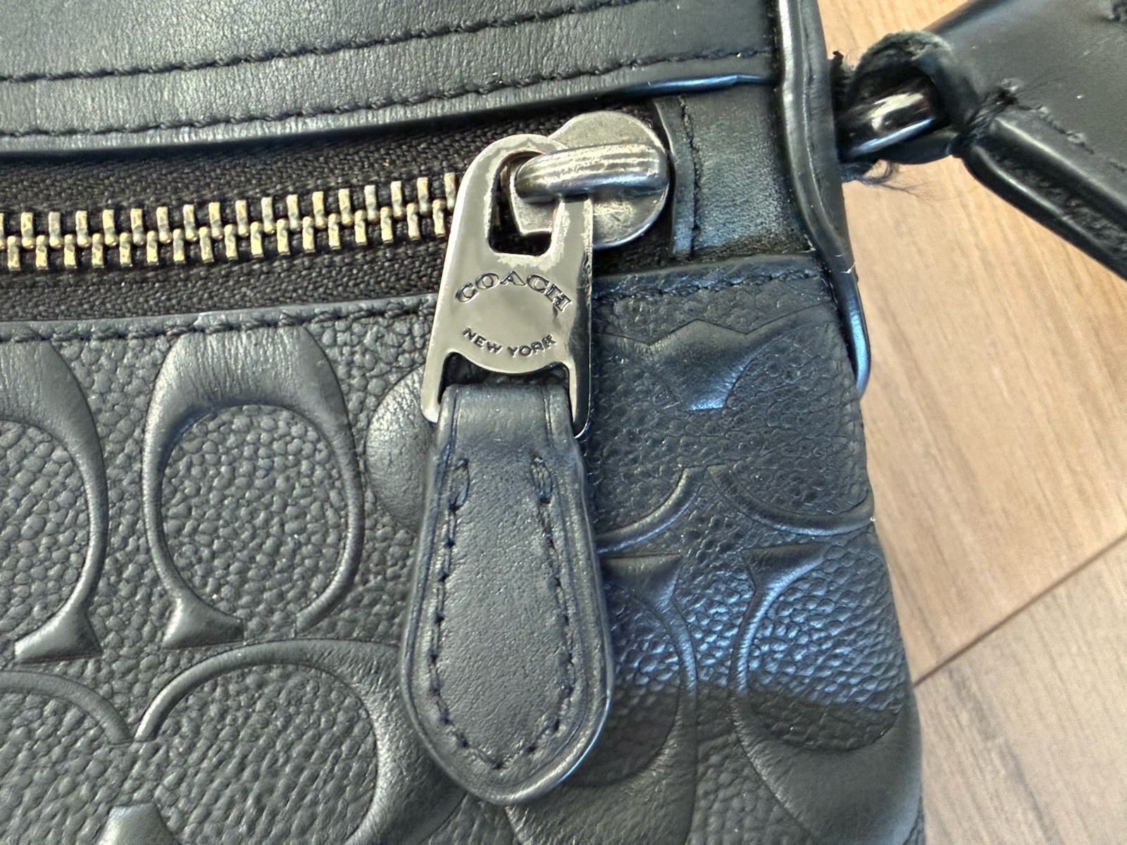 Coach Houston Flight Bag In Signature Leather Crossbody Mens Unisex 4009 Black