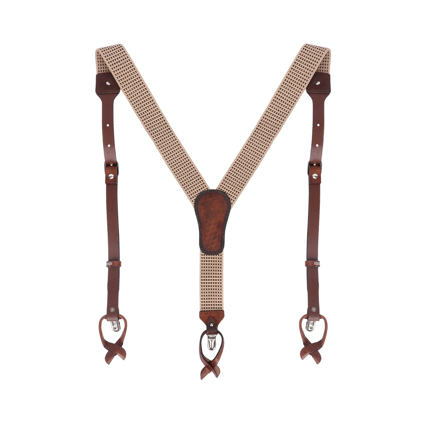 Tourbon Men Suspenders Y Back Button Clip/Hook Attach Pants Braces Adjust Strap