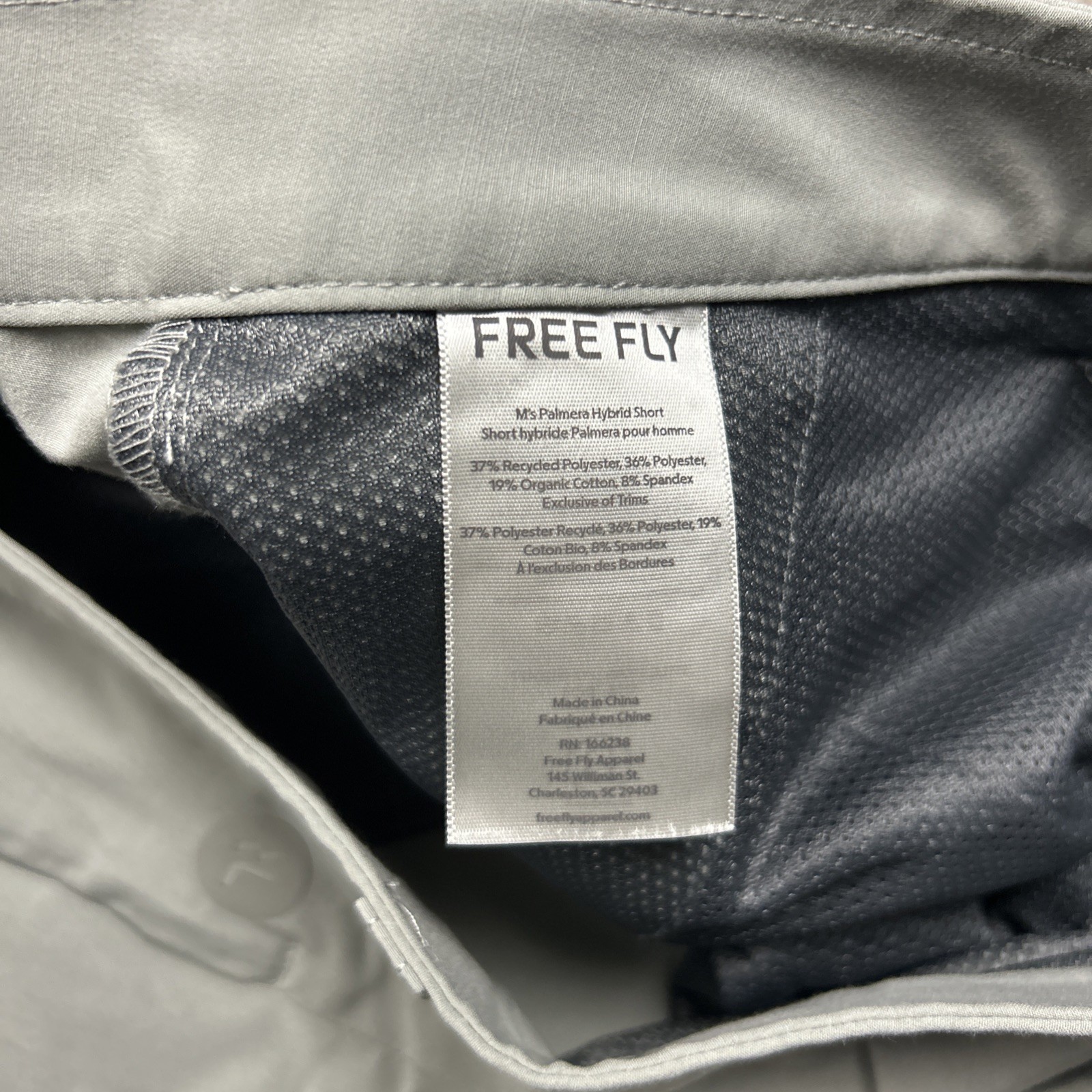 Free Fly Shorts Mens 36 x 7 Gray Stretch Performance Hybrid Tech Chino Palmera
