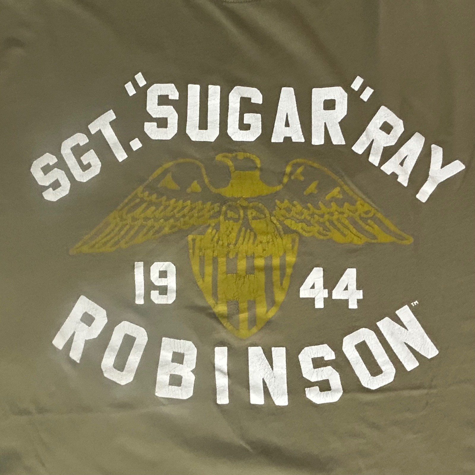 Roots of Fight Sugar Ray Robinson Army Boxing T Shirt Mens XL Olive Green USA