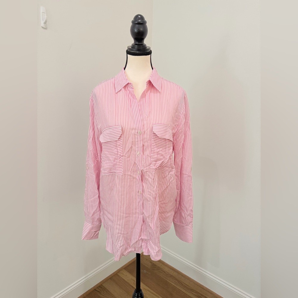 💗 Maeve by Anthropologie Striped Button-Down – Size S ✨