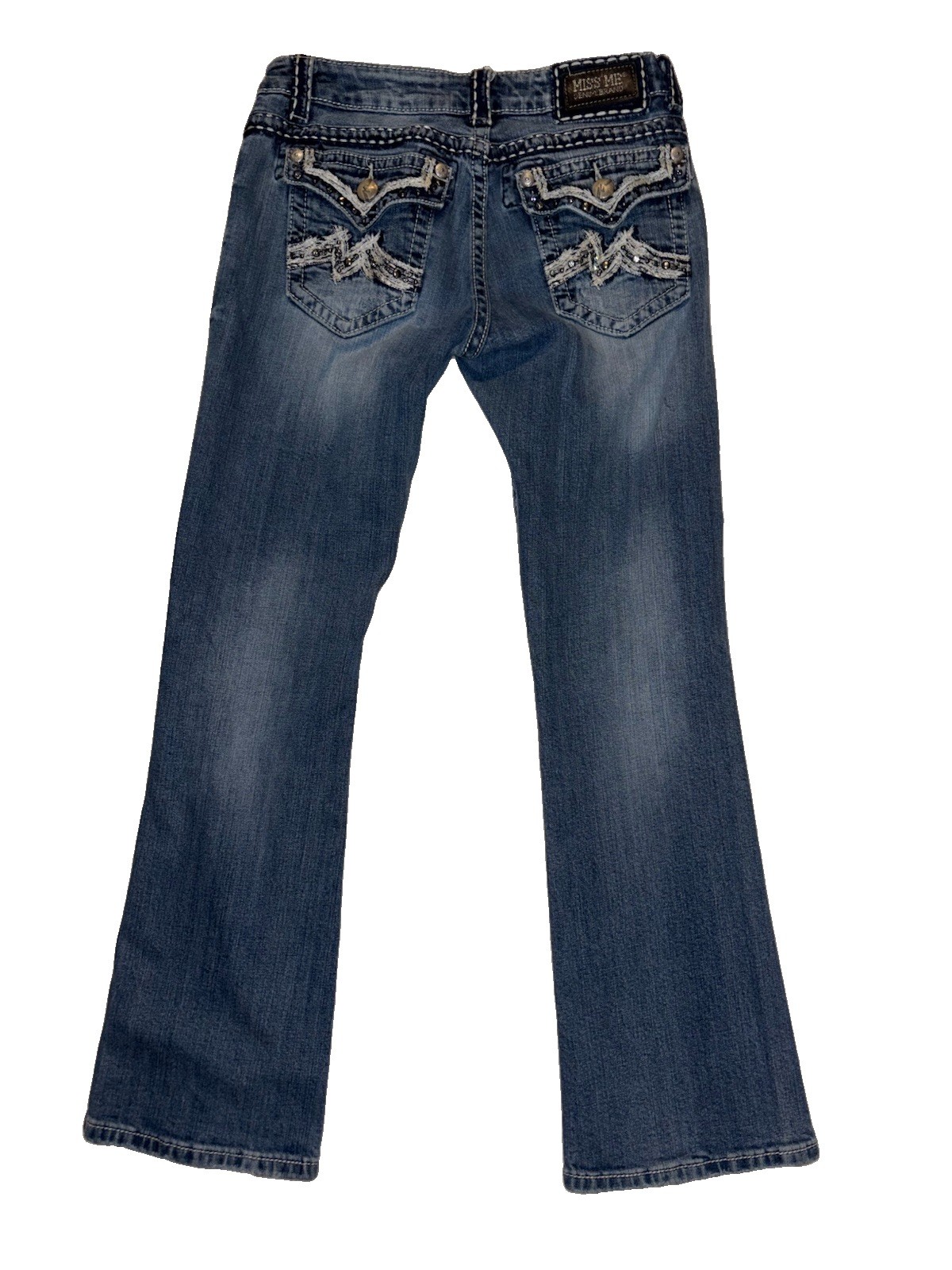 Miss Me Women’s 28 / 30 Medium Blue Wash Bootcut Stretch Jeans Embroidered