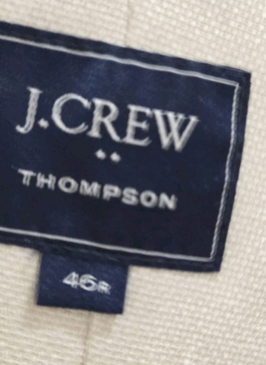 J.Crew Thompson Blazer Men’s 46R Tan / Cream Linen Blend Sport Coat / Blazer