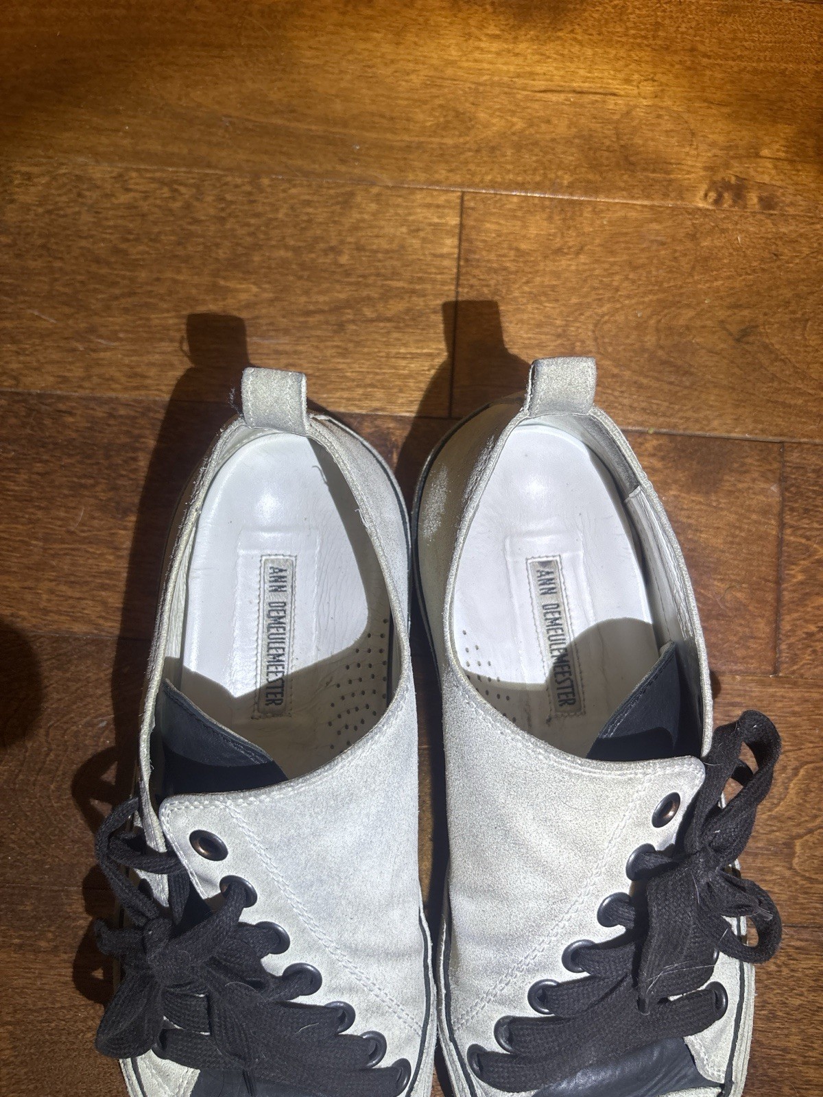 Ann Demeulemeester Men’s Leather Lace-Up Sneakers Gray/Black US 9