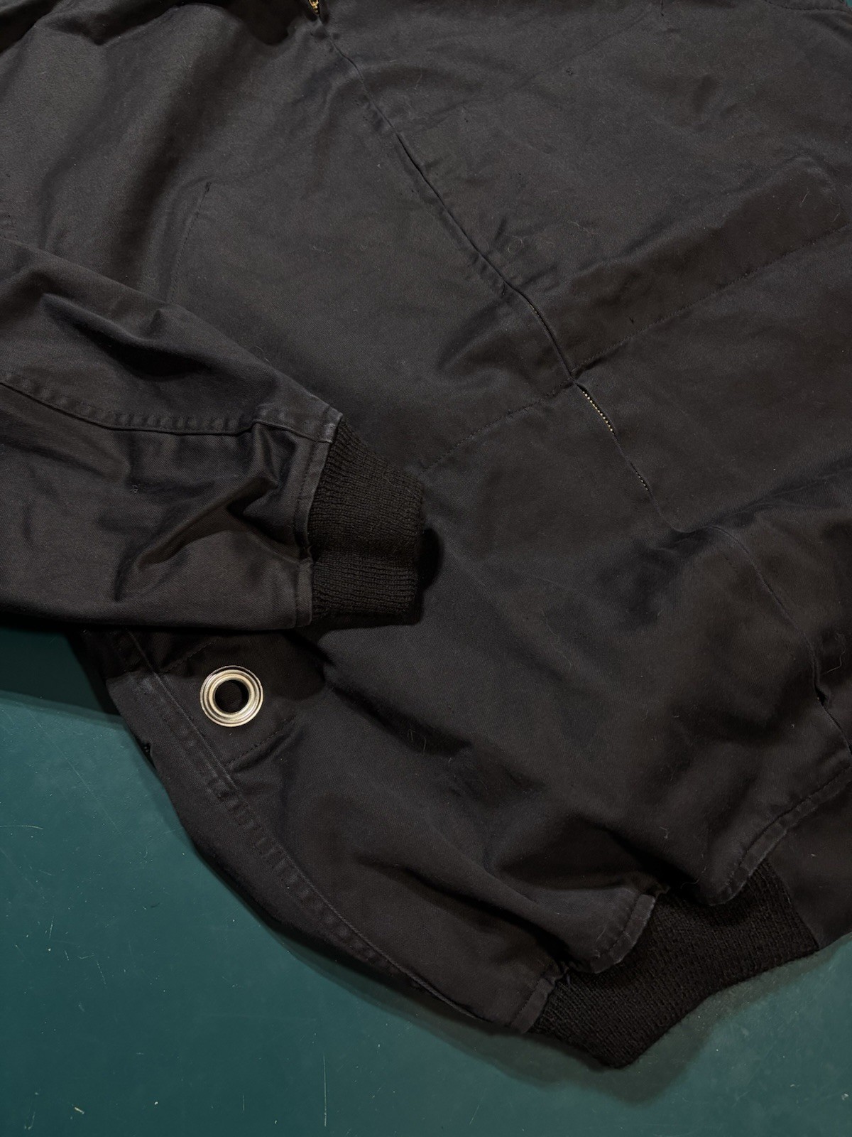 VTG 1991 French Police Dog Handler Bomber Jacket J. Veyrier Black 100L DMC Zip