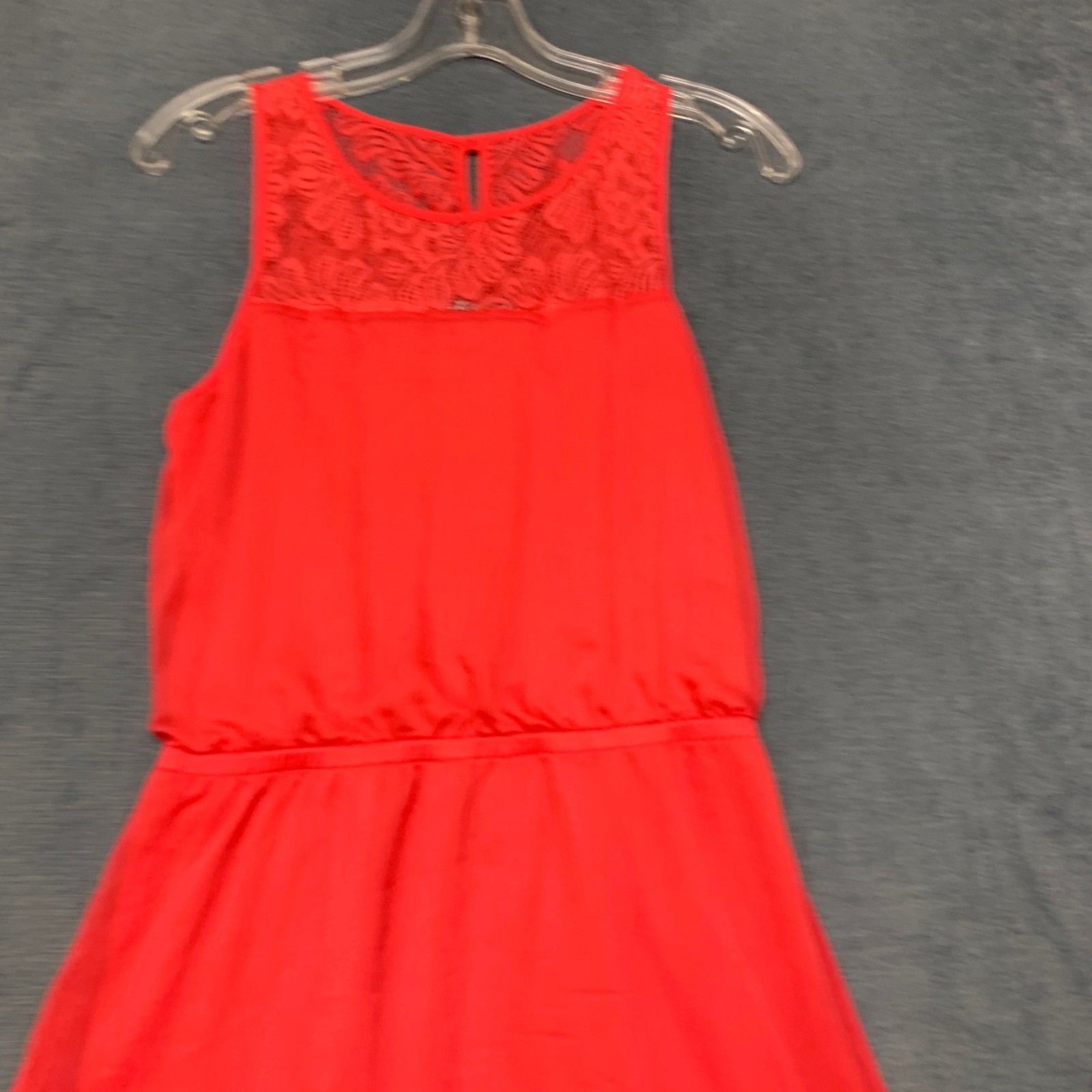 Express A Line Dress Womens Small Red Floral Lace Sleeveless Party Keyhole Back