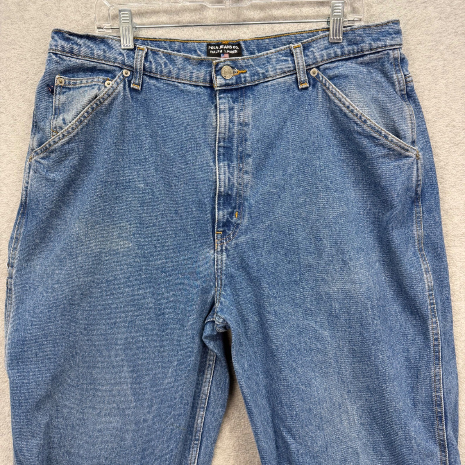 Polo Jeans Co Ralph Lauren Carpenter Jeans Mens 38×32 Blue Denim Pant Worker Y2K