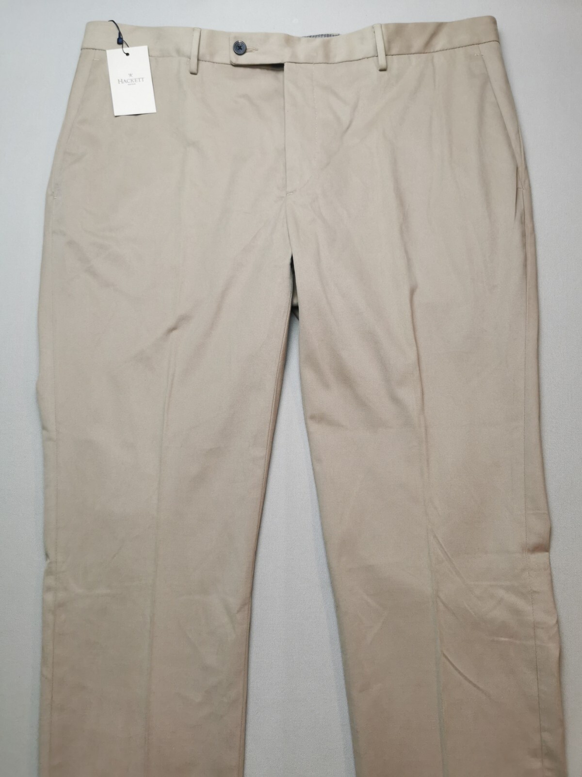 HACKETT MAYFAIR Mens UK 38″ Stretch Cotton Slim Trousers (BNWT) Beige Tailor Fit