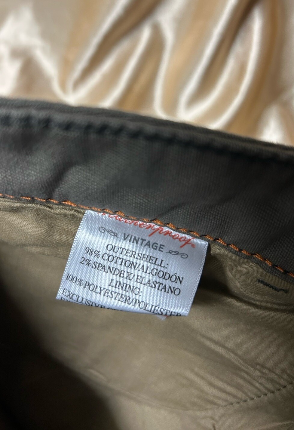 NEW! 40×30 Straight Fit Olive Fleece-Lined Stretch Canvas Pants Weatherproof