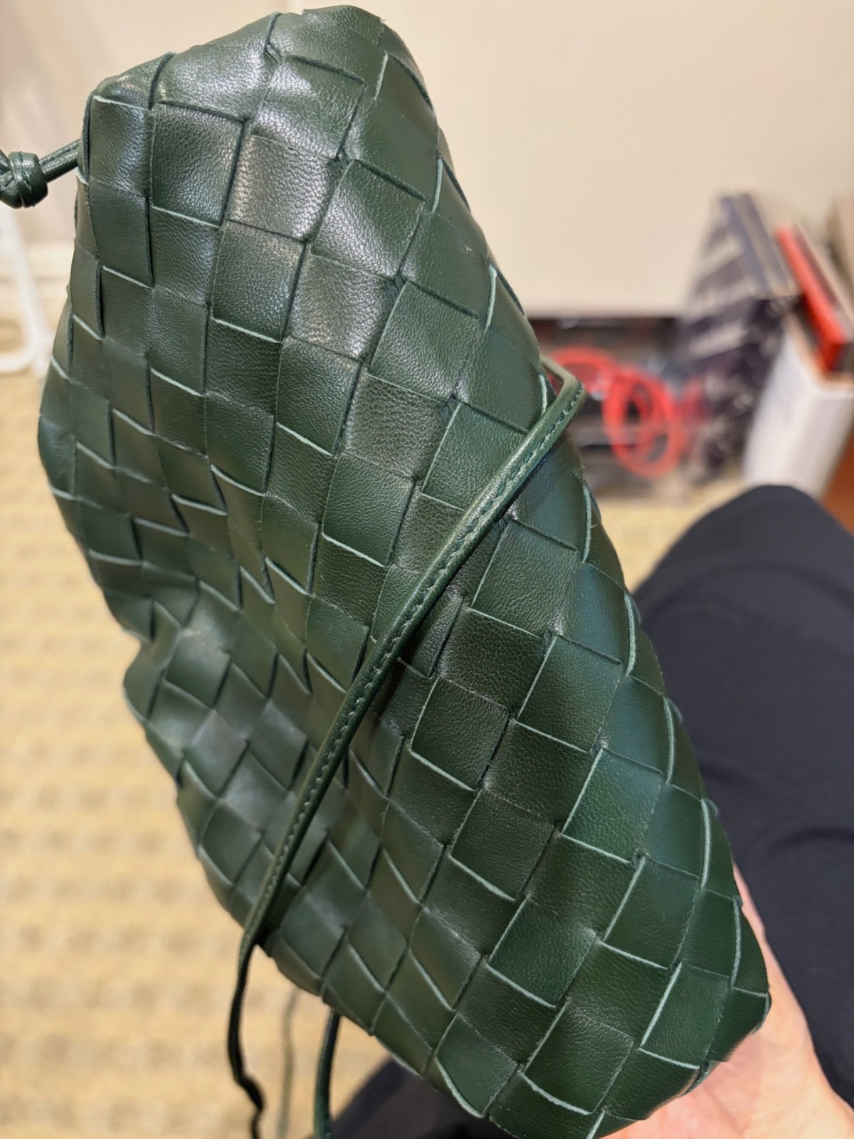 Bottega Vaneta stunning forest green mini pouch clutch or cross body