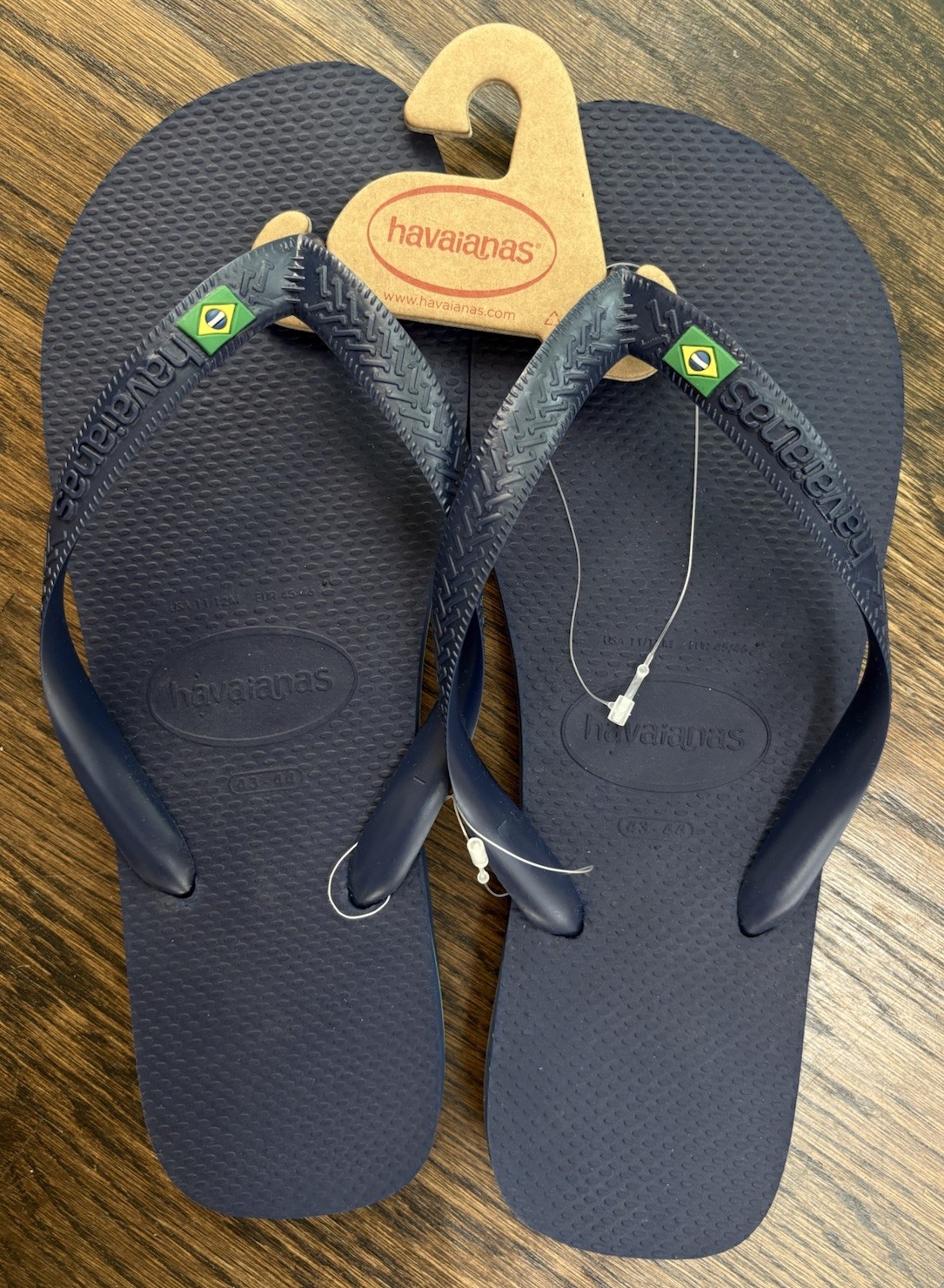 Havaianas Marine Blue Brazil Flag Flip Flops Men’s Size 11/12 43-44
