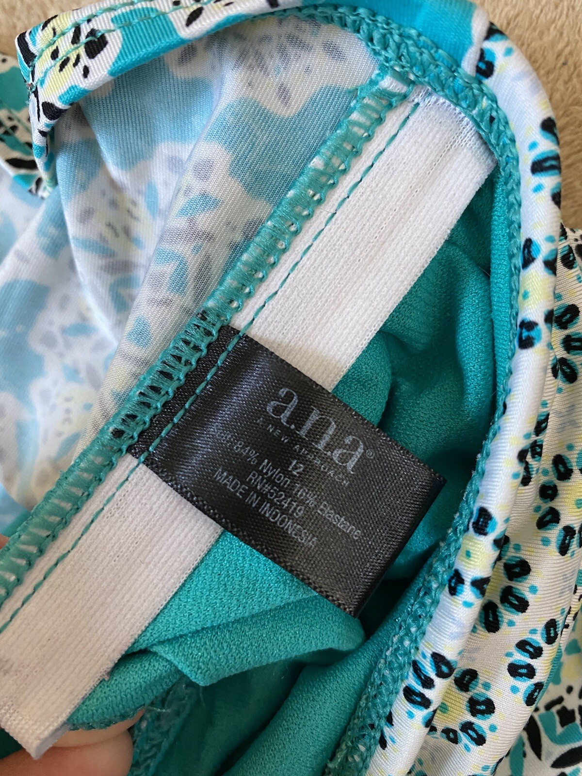 A.N.A A New Approach Womans Size 12 Tankini Top No Padding