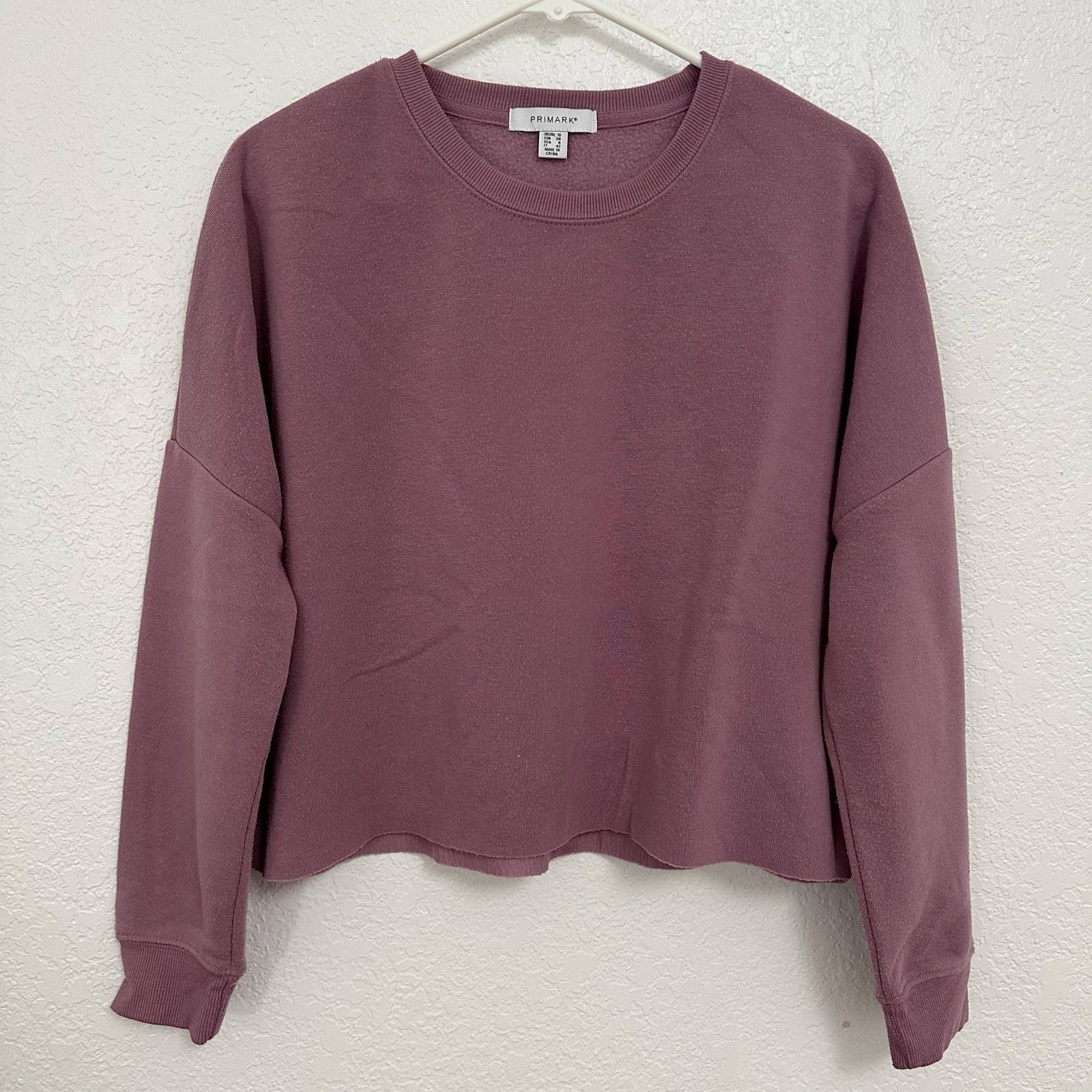 Primark Women’s Cropped Sweater Dusty Purple Size 6 Fall Spring Winter Sweater