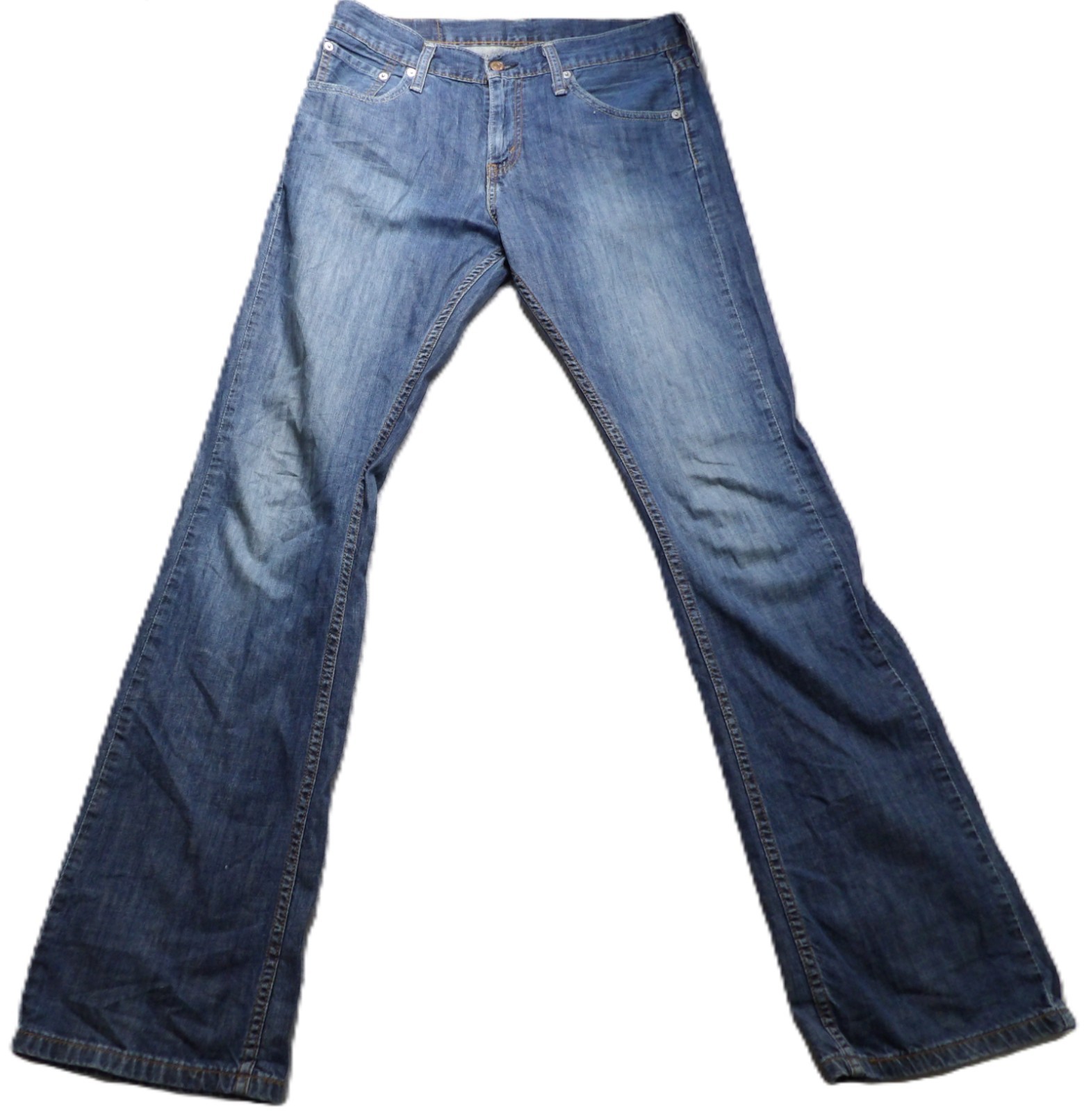 Levi 527 Bootcut Jeans Denim Men W30xL34 Blue Workwear Cotton Classic Pants Logo