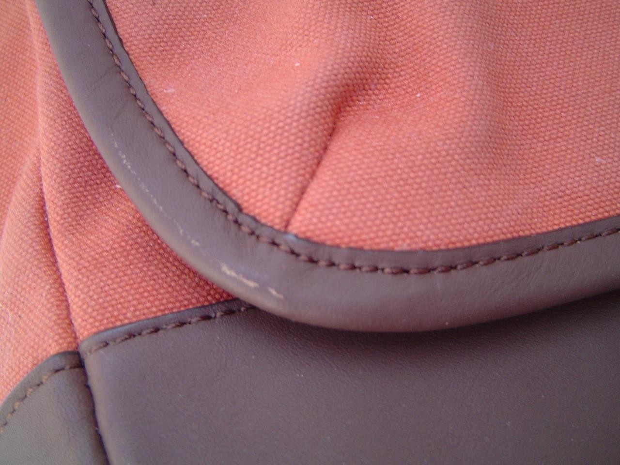 AUTHENTIC COACH MENS CAMDEN ORANGE CANVAS LARGE MESSENGER BAG #70829 VGC
