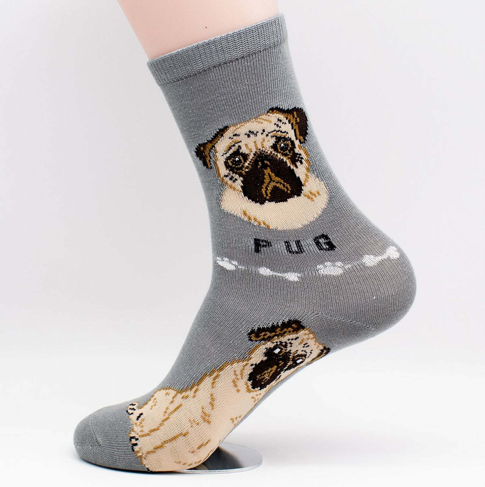 Pug Lapdog Wrinkled Toy Dog Breed Women’s Foozys Puppy Cute Dogs 2 Pairs Socks