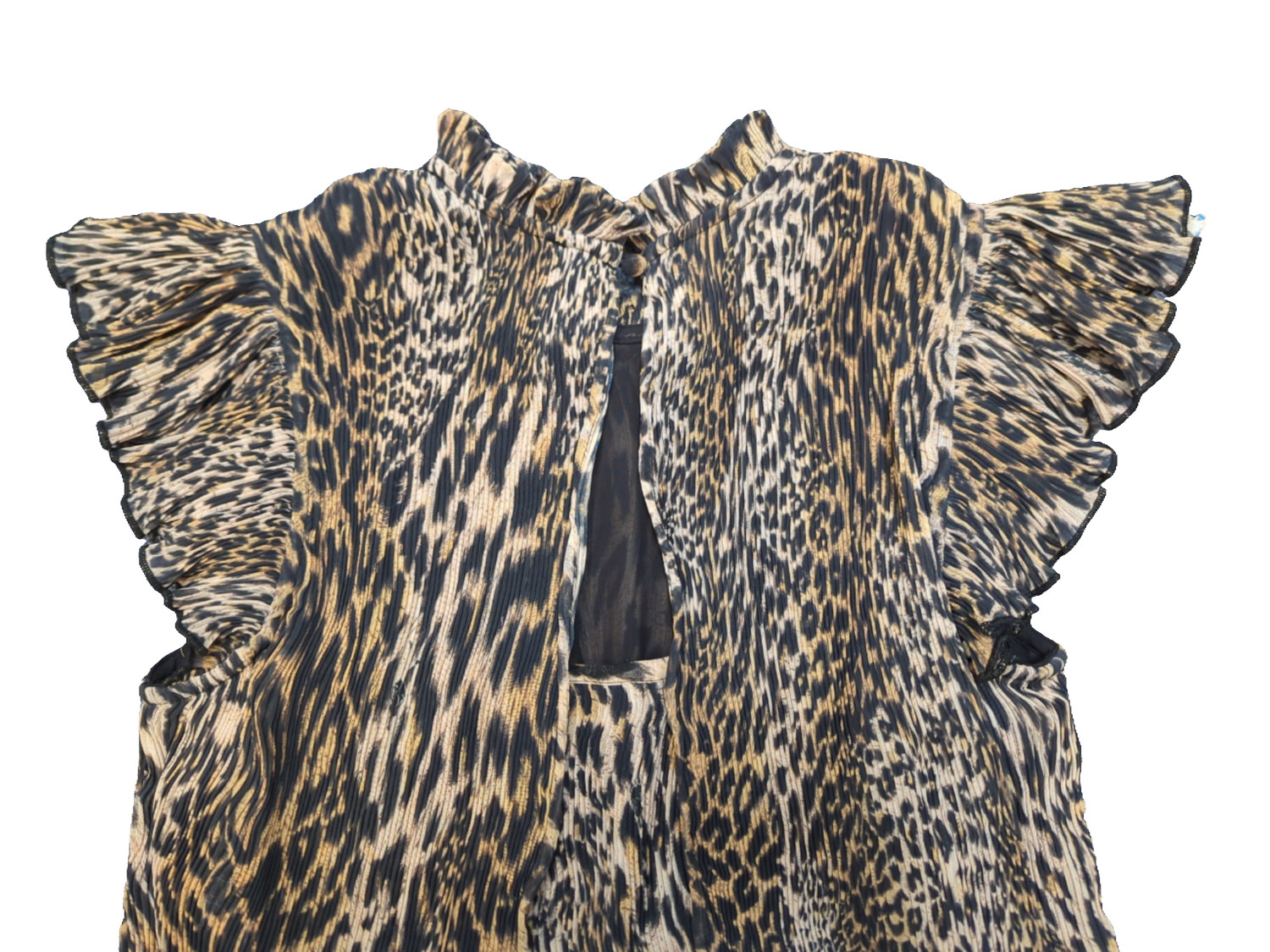 AllSaints Antheia Kiku Leopard Print Tiered Mini Dress – UK 8