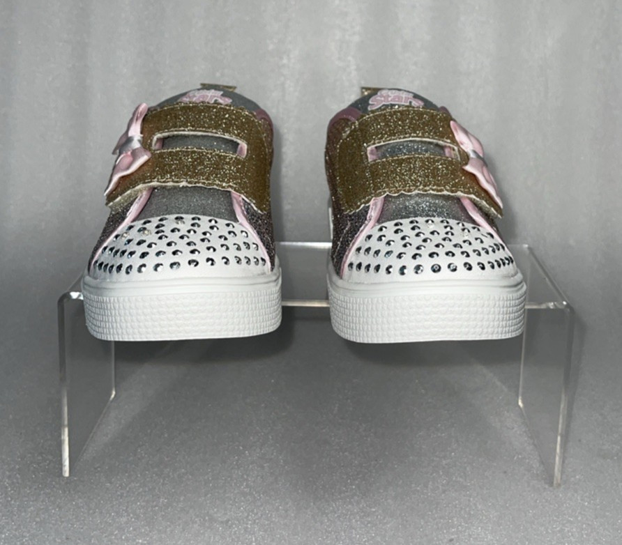 S Sport By Skechers Lexie Sneakers Light Up Adjustable Straps Girls Size 2 NEW