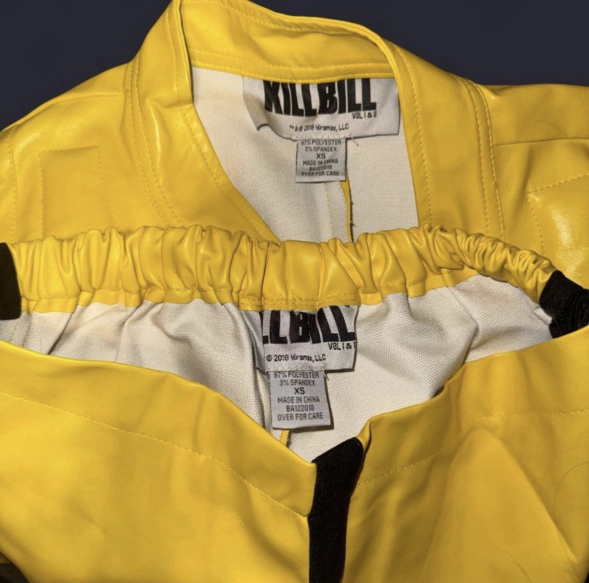 Kill Bill Uma Thurman Replica Faux Leather Jacket and Pants Cosplay Set